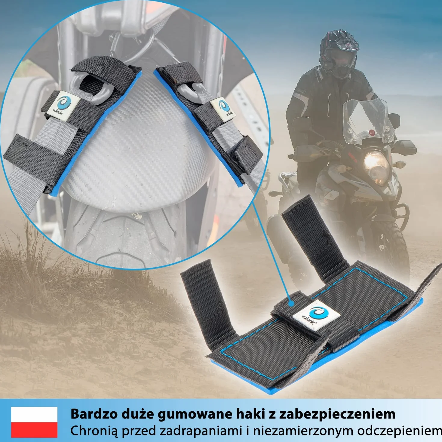 valonic KOALA - 4x ochraniacze krawędzi do paska mocującego - poduszka neoprenowa, zestaw ochrony krawędzi z zapięciem na rzep - do SUP, kajaka - szerokość paska do 60 mm, torba do przechowywania