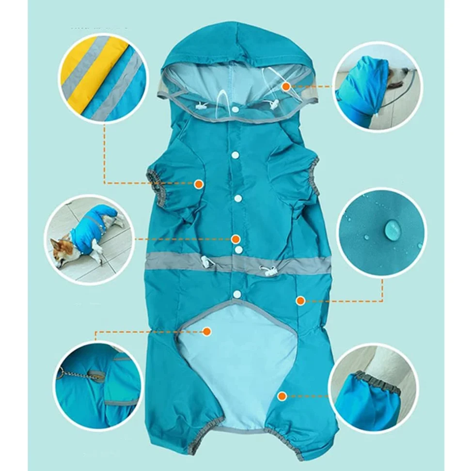 Ubranka dla psów przeciwdeszczowych dla małych i średnich psów Kurtka wodoodporna Płaszcz przeciwdeszczowy Outdoor Pet Supplies,Płaszcz przeciwdeszczowy dla psa(Yellow,XXL)