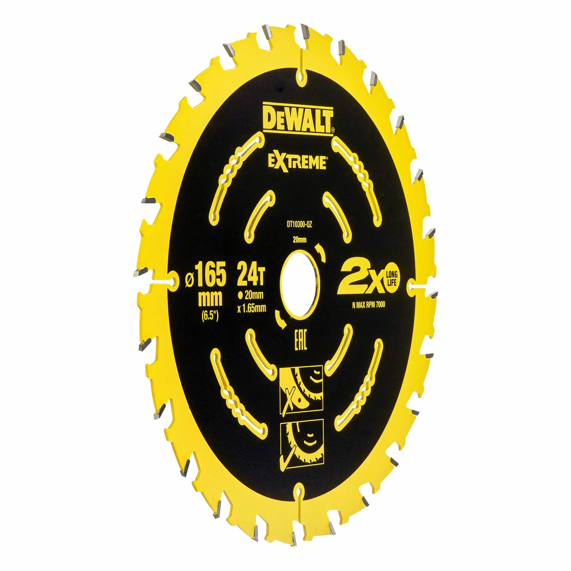 DEWALT Brzeszczot piły tarczowej WZ 18° do DWE550, czarny, 165 x 20 x 24 T