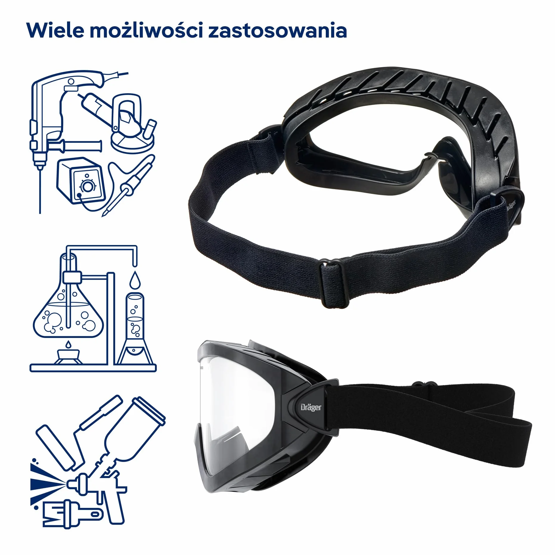 Dräger X-pect 4200 okulary ochronne pełnoekranowe poliwęglanowe czarne