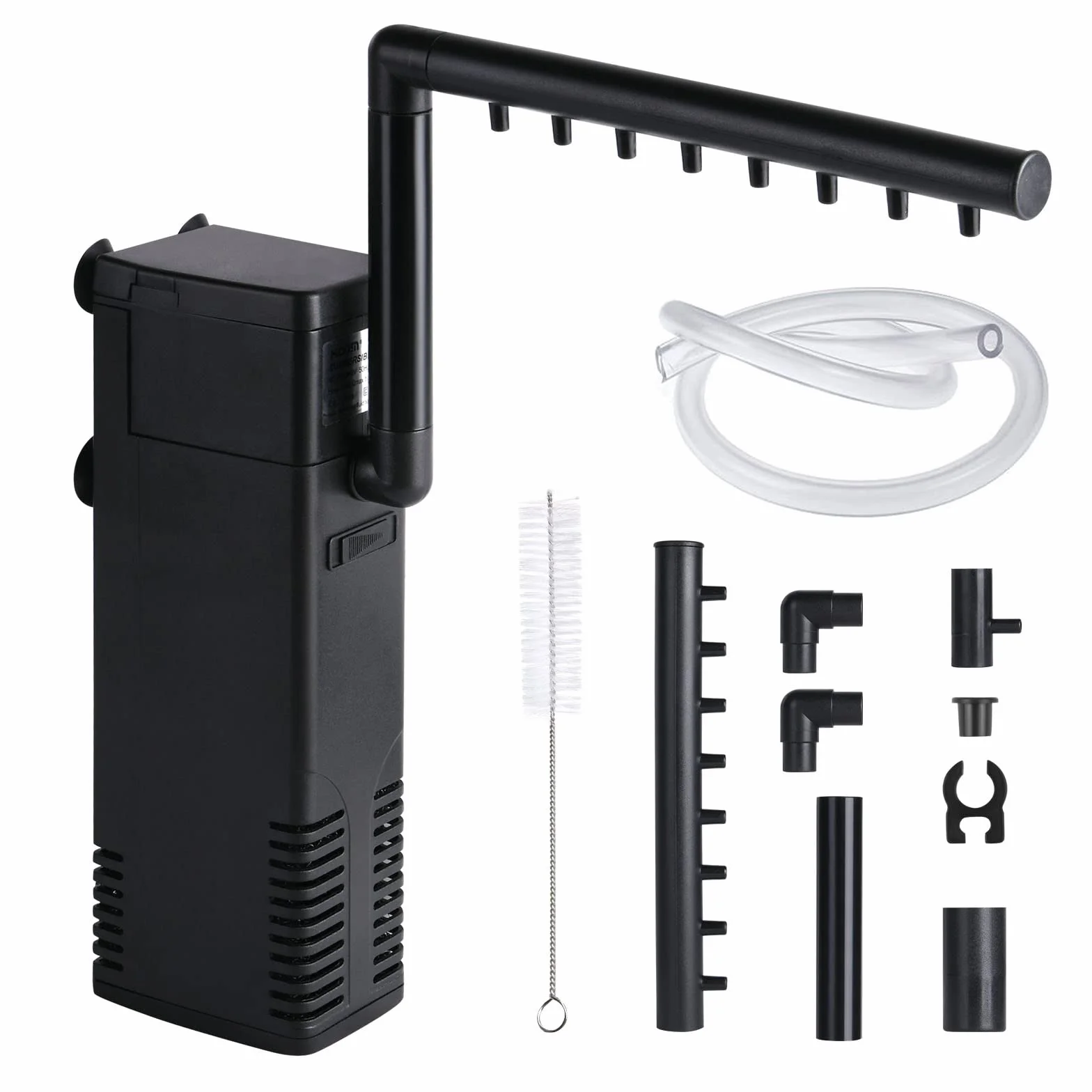 flintronic Filtr do akwarium wewnętrzny z pompą 8 W 600 l/h, regulowany, do 80 l