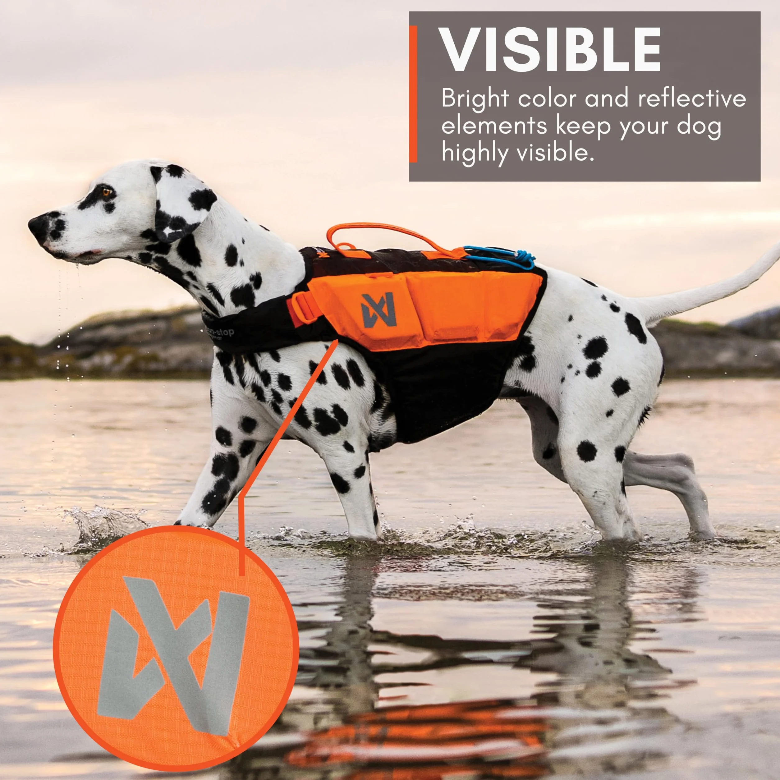 Non-stop Dogwear Kamizelka ratunkowa Protector (czarny/pomarańczowy, 2)