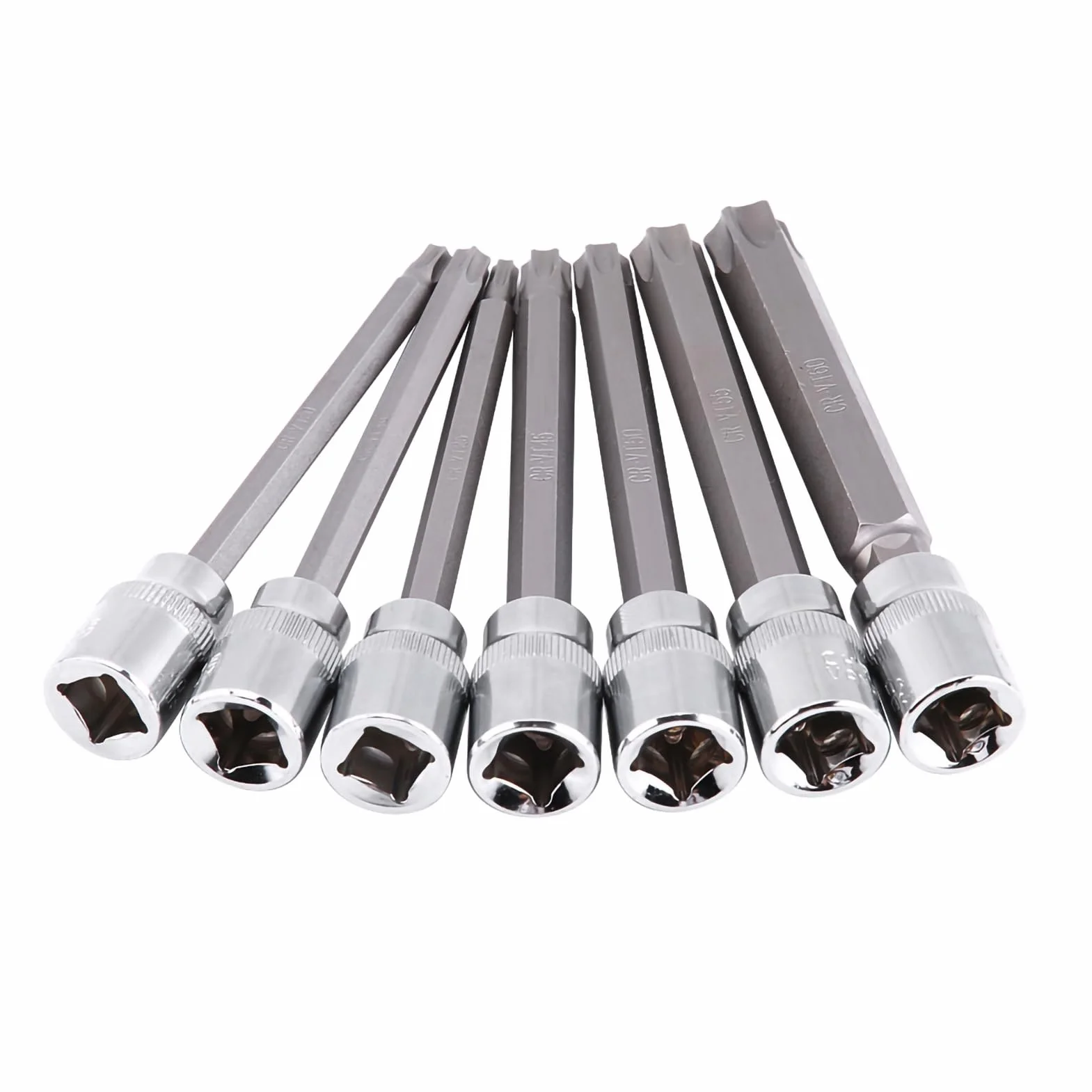 Zestaw nasadek Torx z wkładem bitowym T50 100 mm T40 i T45, długa nasadka T40, zestaw kluczy imbusowych, 7 szt. nasadek 3/8 cala, napęd bardzo długie nasadki bitów Torx