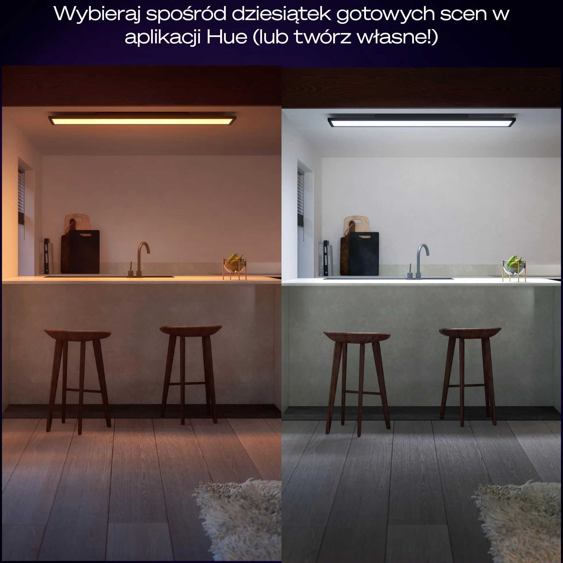Philips Hue White Ambiance Aurelle Inteligentny Panel LED 120x30cm Czarny Ściemniacz Dimmer