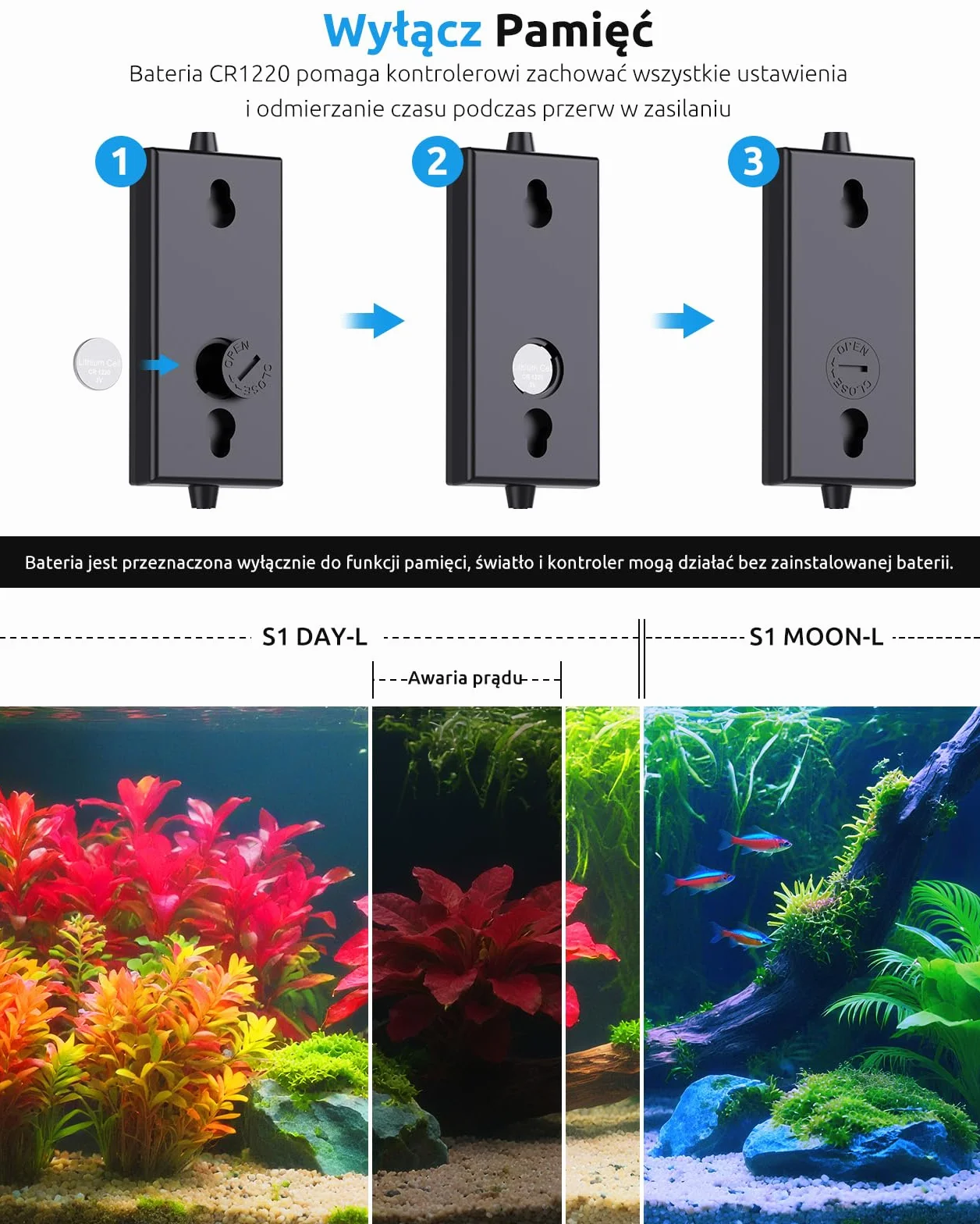 SEAOURA Aquarium Plant Light with Temperature Detector, 18-24in Full Spectrum Fish Tank Lights, 24/7 Programmable with Power off Memory, WRGB Custom, 20 Level Dimmable for Freshwater Aquariums