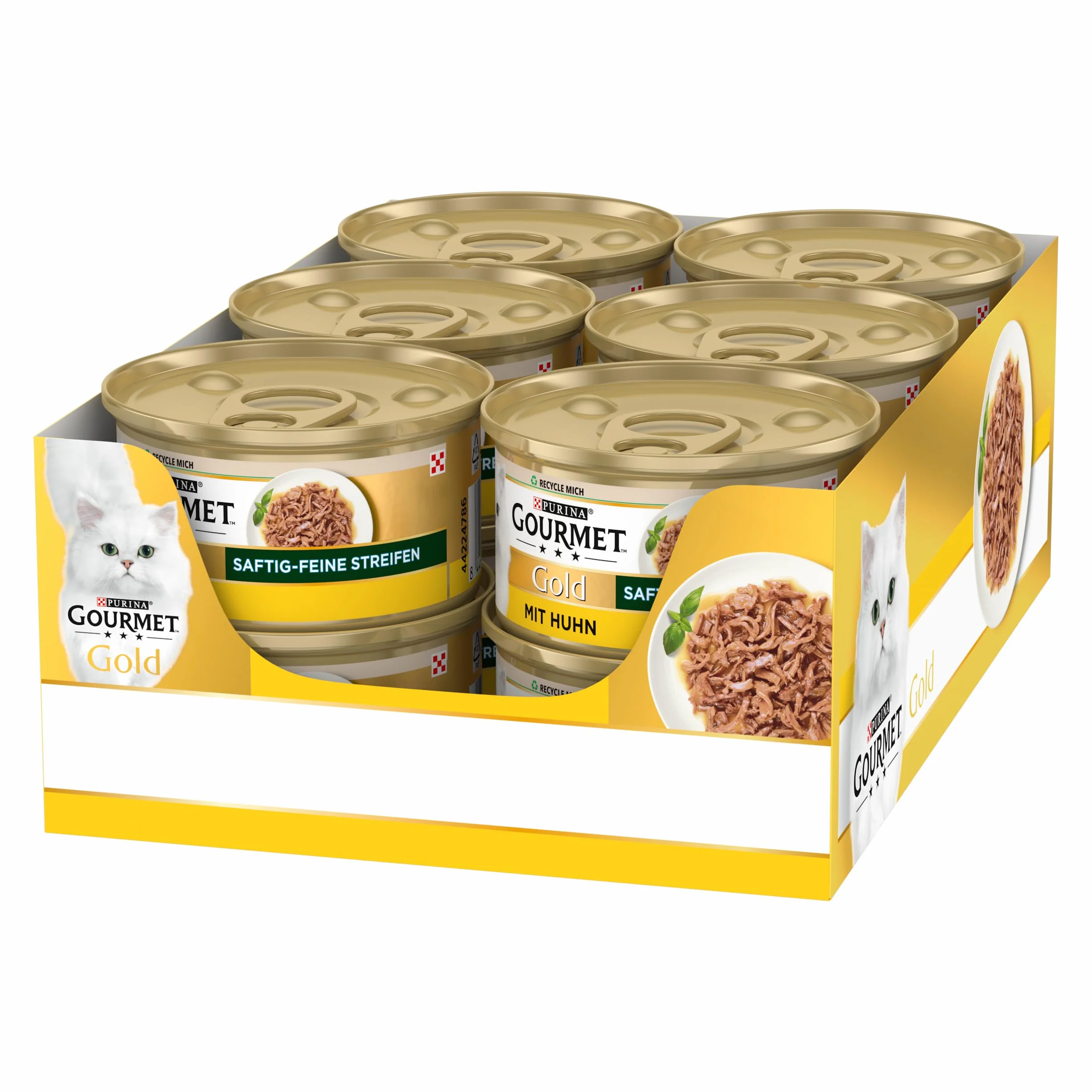 Gourmet Złote, soczyste, delikatne paski z kurczakiem, mokra karma dla kota 12 x 85 g puszka
