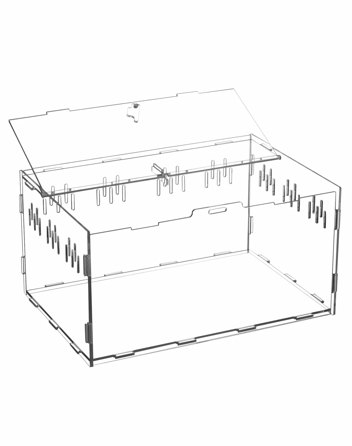 QWORK® pudełko do karmienia gadów z akrylu, pudełko do karmienia, 30x20x15cm dla modliszek, pająków, jaszczurek, ślimaków