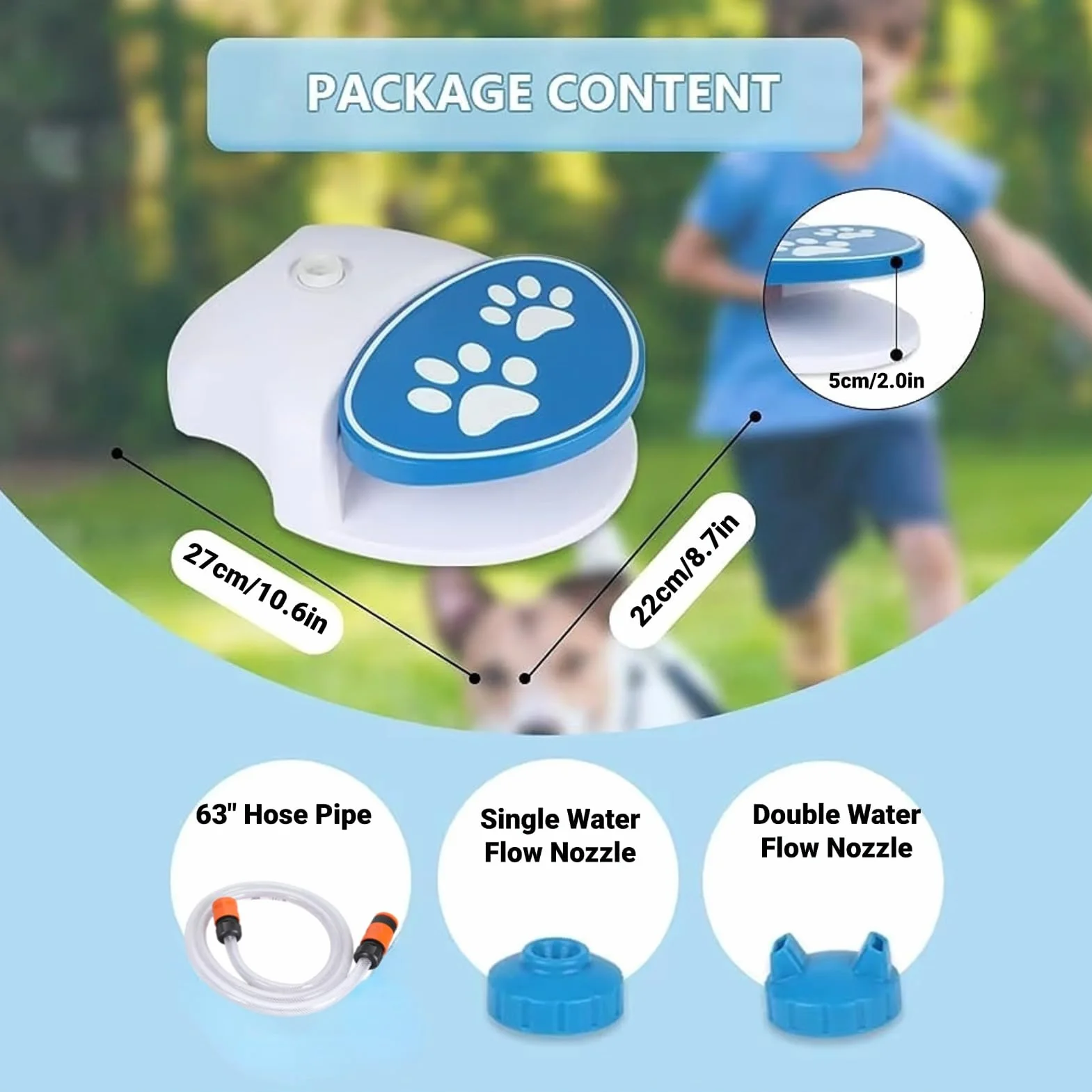 Zewnętrzna fontanna dla psa dog sprinkler regulowana fontanna dla psa, wygodna aktywna poidło dla psa z rurką dla psa dog water toys Fontanelle