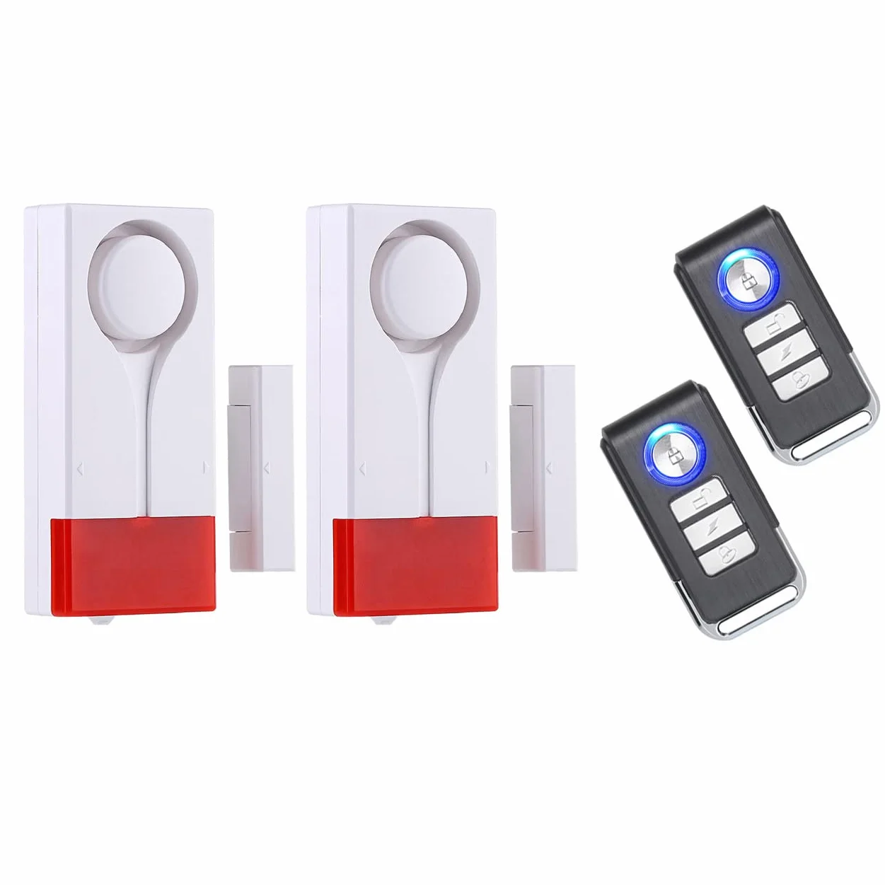 Alarm drzwi/okien, opakowanie 2-w-1, bezprzewodowy pilot, zabezpieczenie domu, czujnik magnetyczny, alarm z dzwonem, głośny do domu, mieszkania, garażu, basenu