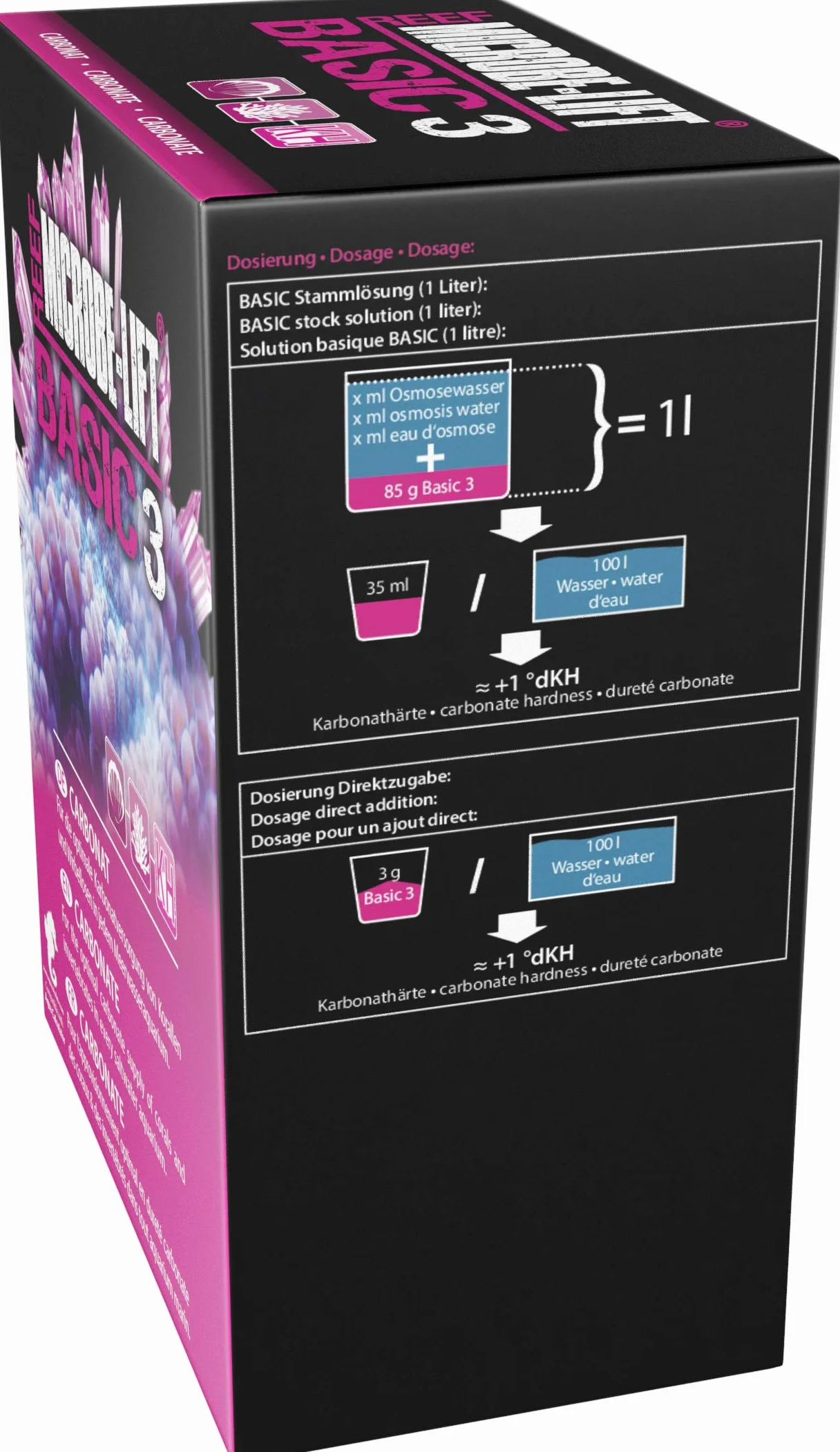 MICROBE-LIFT Basic 3 Carbonate – wysokowartościowy (KH) do każdego akwarium wody morskiej, bardzo wydajny, 1 kg
