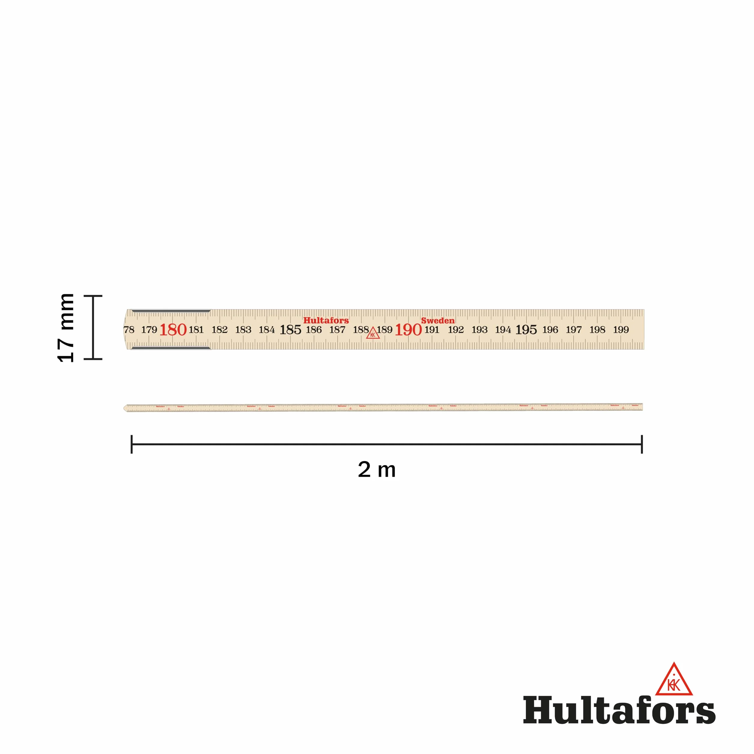 Hultafors Contactmeter 2 m miarka ogniw z odwróconą skalą do pomiarów przylegających