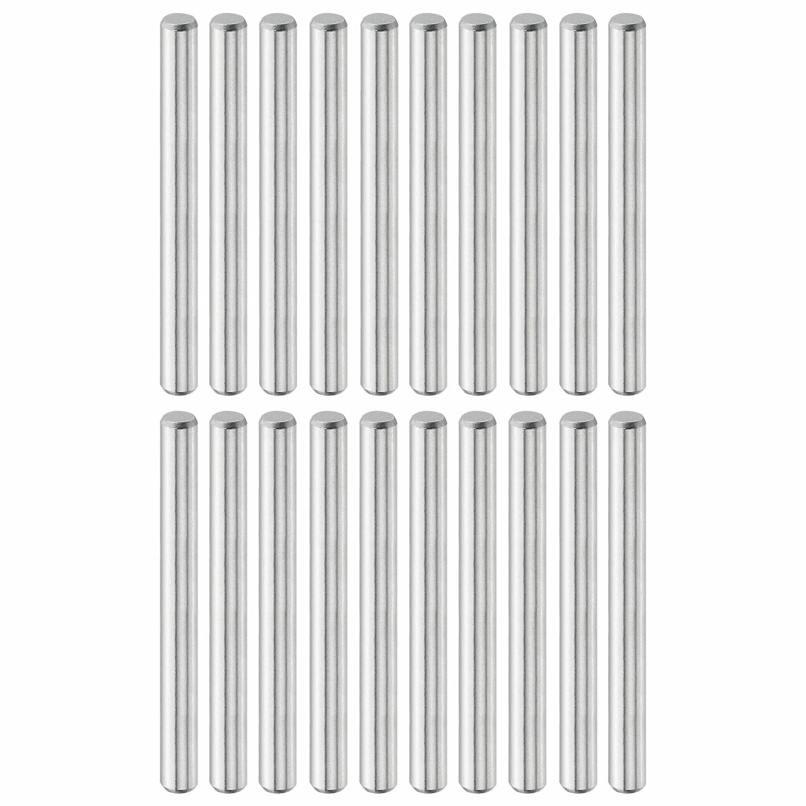QUARKZMAN 20 szt. Kołki cylindryczne ze stali nierdzewnej 316L 3 mm x 30 mm, kołki rozporowe Stojak Stojak Półka Pin Elementy mocujące Półka Metal Srebrny odcień