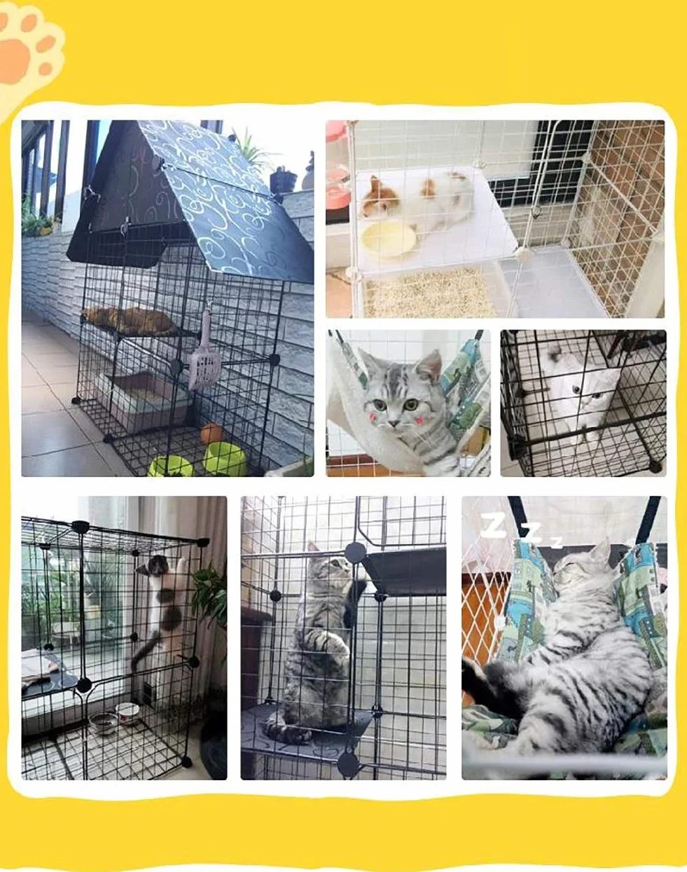LANGXUN PILIN organizer do kostek do przechowywania czarnego drutu metalowego, DIY klatka dla małych zwierząt dla królika, świnek morskich, szczeniaka | Produkty dla zwierząt domowych przenośne metalowe ogrodzenie z drutu (24 szt.)