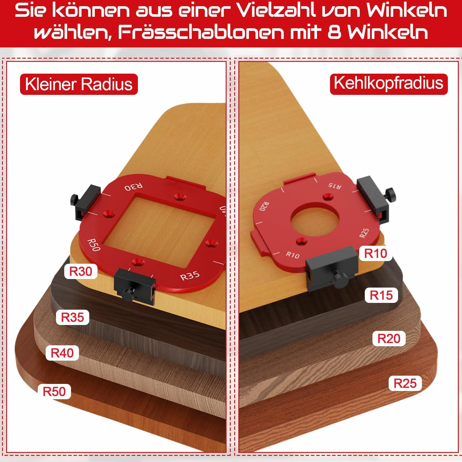 Szablon do frezarki górnowrzecionowej 4w1 Jig R10 R15 R20 R25 z frezami akcesoria