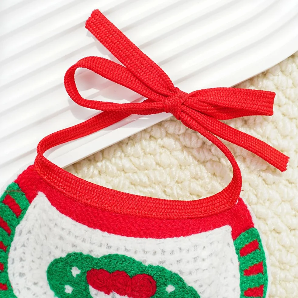 Ochraniacze na uszy dla psów Świąteczne akcesoria dla psów Szczęśliwa bluza z kapturem 1*Czapka dla psa + 1*Bandana dla psa Odzież i akcesoria dla psów 8-15 kg Boże Narodzenie