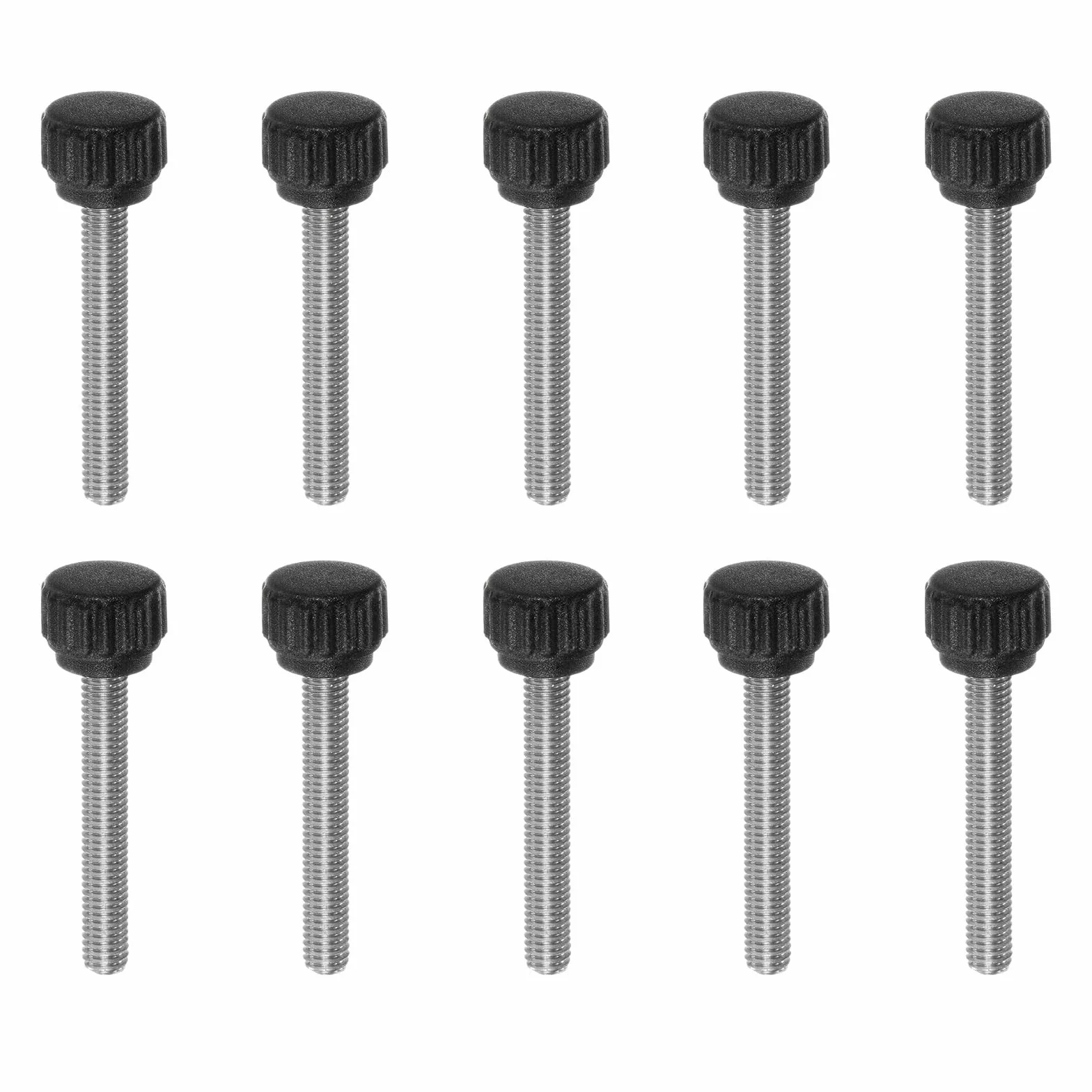 QUARKZMAN 10 sztuk radełkowanych guzików napinających śruby na kciuk M5 x 35 mm gwint zewnętrzny 13 mm stal szlachetna 304
