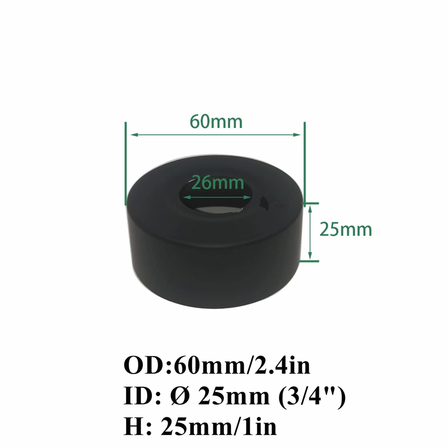 Rozeta osłonowa czarna Ø 25 mm 2 sztuki do rury, kranu, armatury