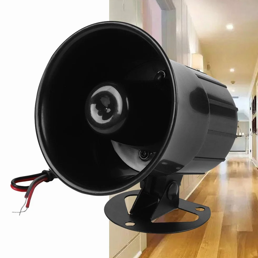 Horn Alarm, 110dB DC Draht lauter Horn Alarm, Sirene Lautsprecher Einbruchmeldeanlage für die Sicherheit im Freien