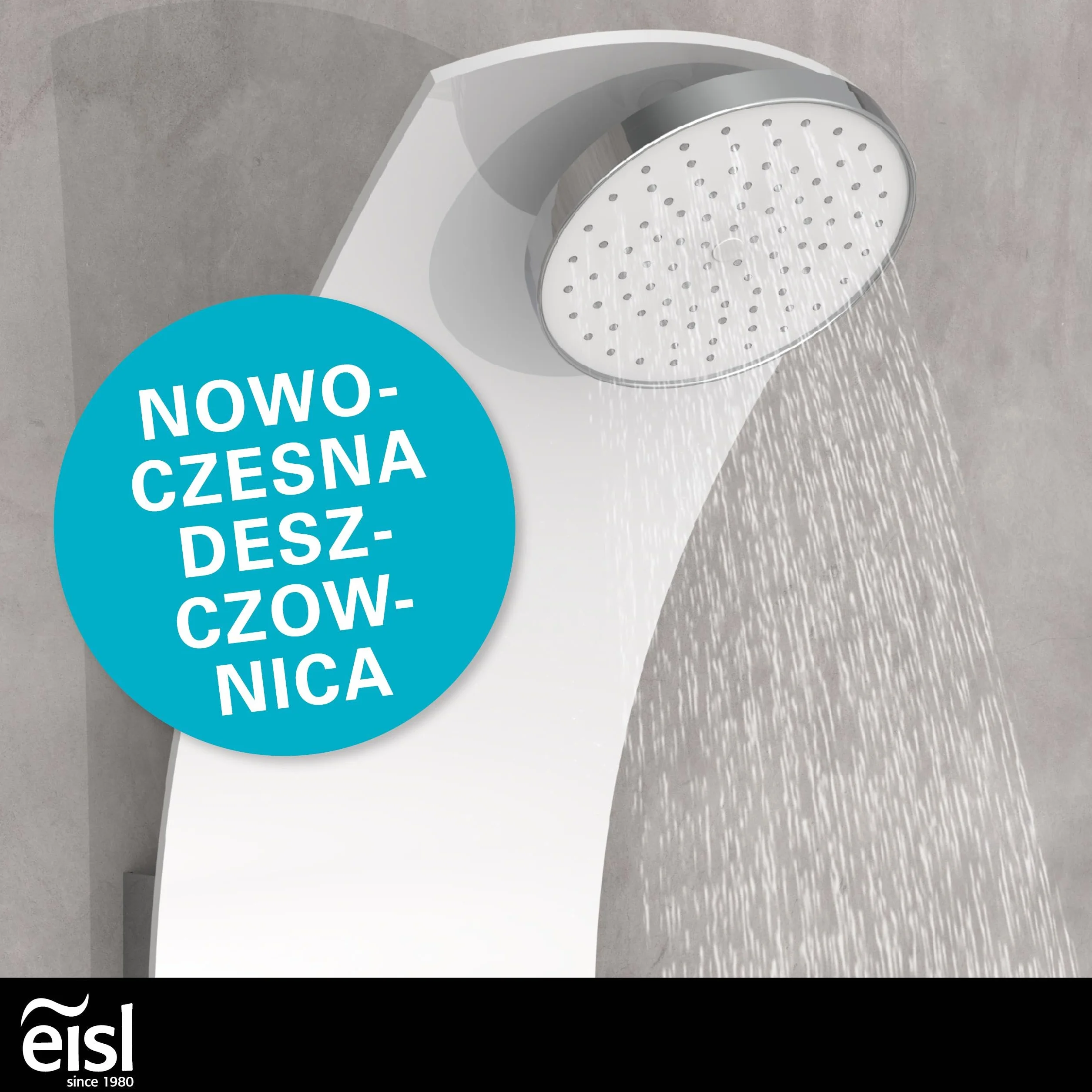 Panel prysznicowy wellness Caribbean Eisl z 6 dyszami, kolorowe szkło bezpieczne, biały ORSP-YMSBW