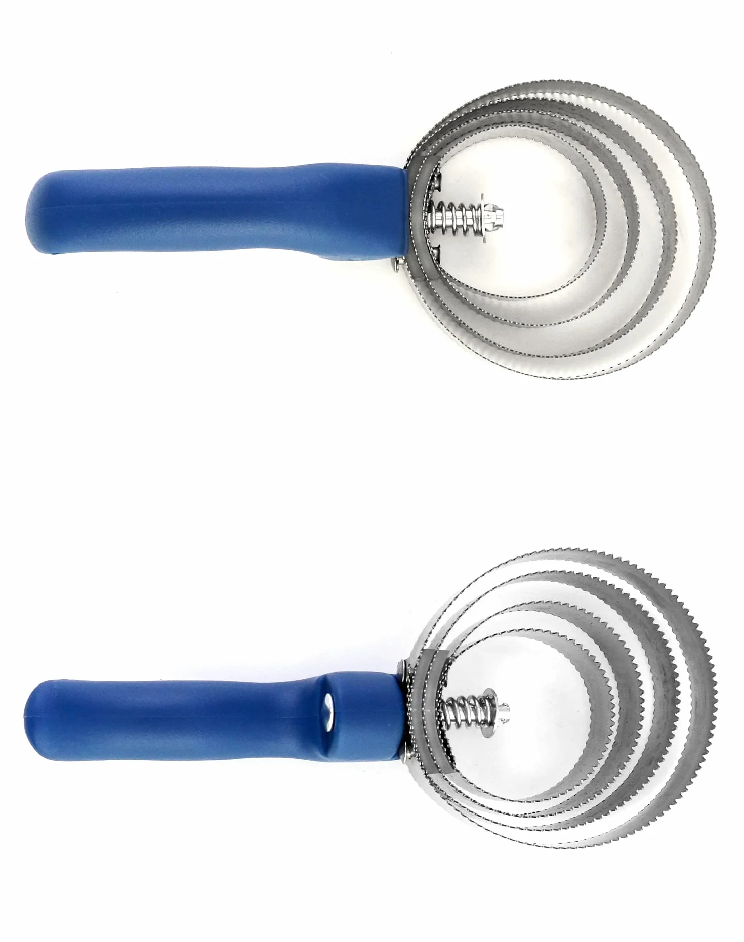 QWORK® Dwustronny grzebień do curry, szczotka dla koni, 4 pierścienie, z miękkim uchwytem