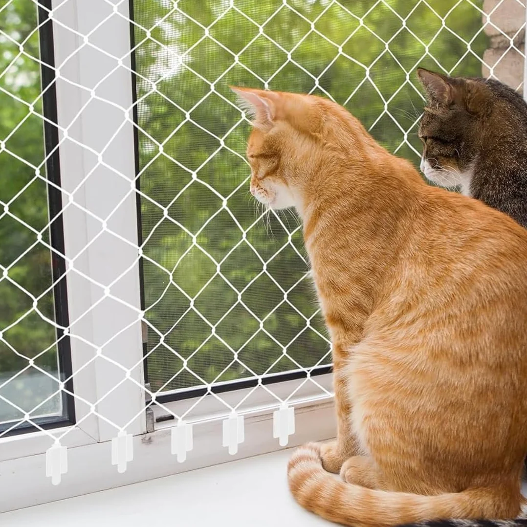 50 sztuk 3M Zewnętrzne haczyki samoprzylepne, mocowanie siatki balkonowej dla kotów bez wiercenia, siatka ochronna dla kota, na balkon, bez wiercenia, model 3M (biały)