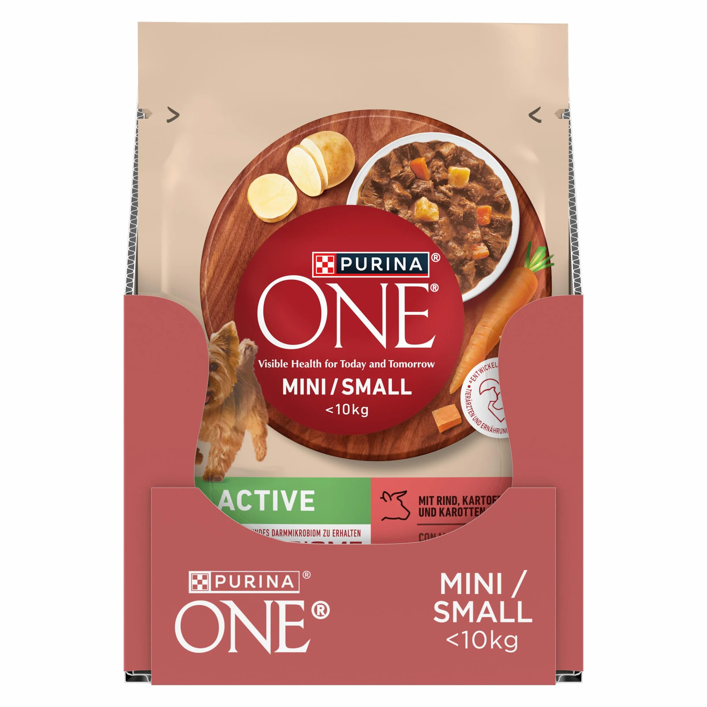 PURINA ONE Mini/Small Active mokra karma dla małych psów, bogata w wołowinę i warzywa, 26 sztuk (26 x 85 g)