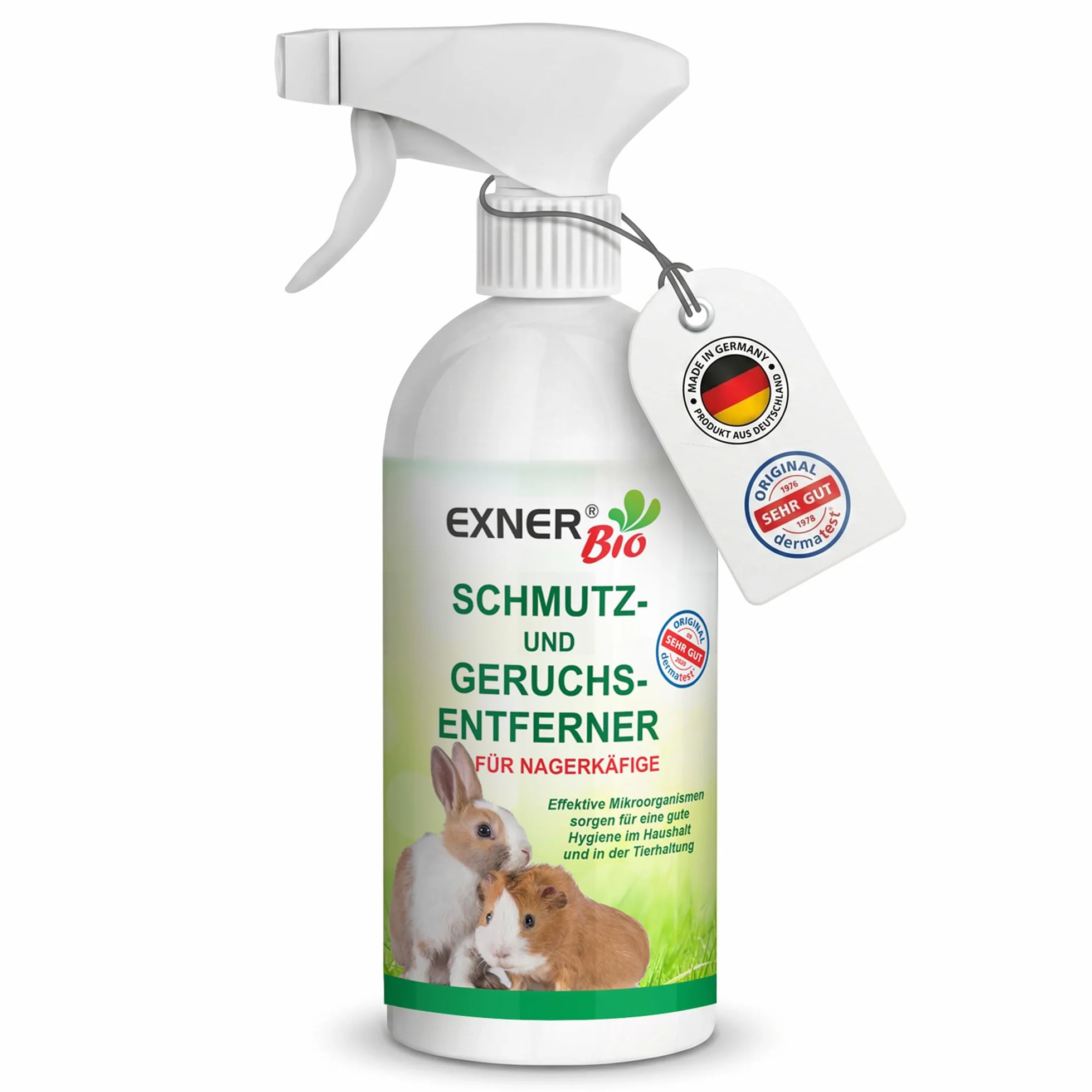 Środek do usuwania zapachów i brudu do klatek dla gryzoni – z mikroorganizmami przeciwko odchodom, moczowi i zapachom zwierząt domowych, 100% naturalny i delikatny – butelka z rozpylaczem