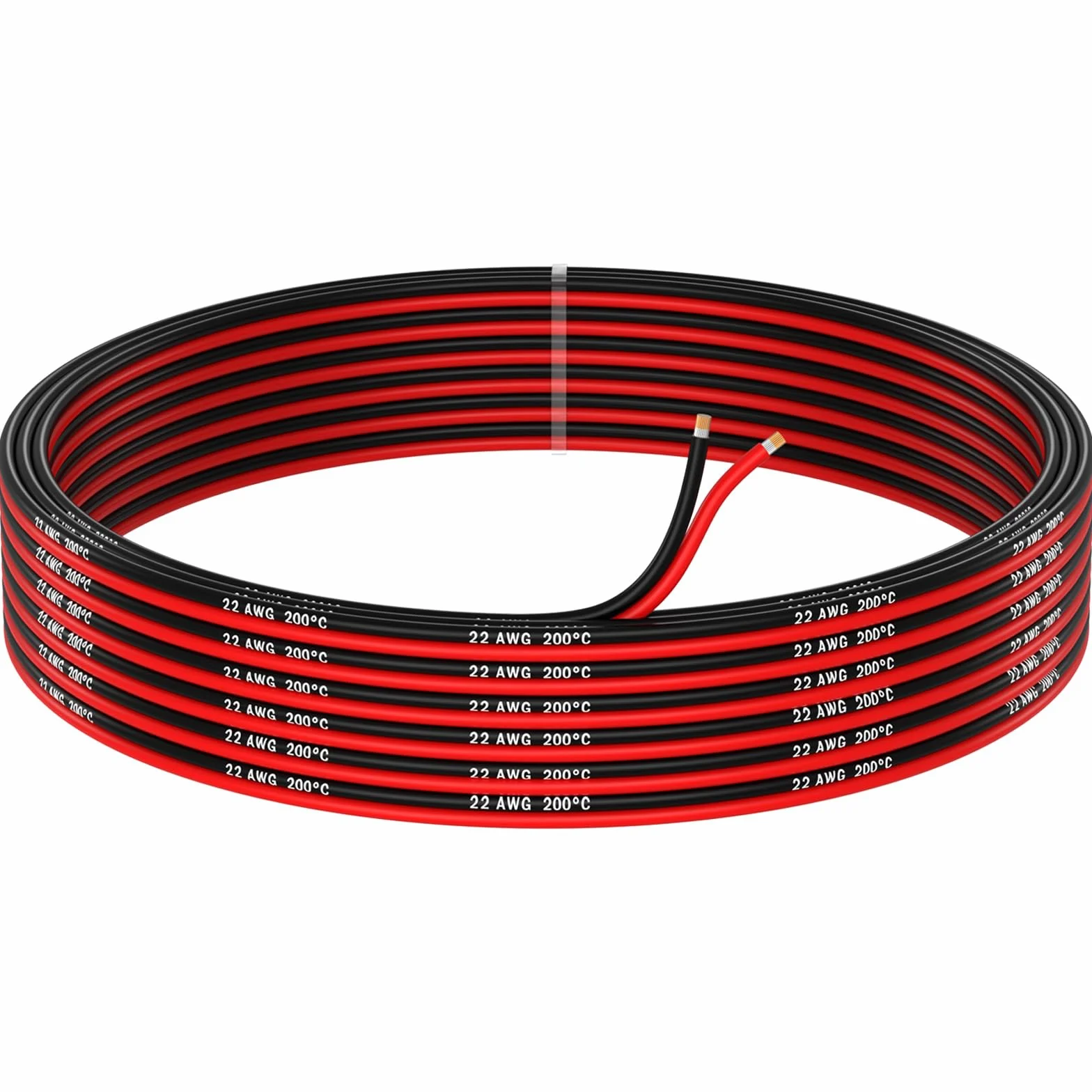 MMOBIEL 22 AWG Elektryczny Przewód Równoległy – 22 Gauge 10m / 32.8ft - Cyna Kabel Miedziany - 2 Żyłowy do Przewodów Samochodowych - Taśmy LED, Przewody Audio/Głośnikowe, Lampy