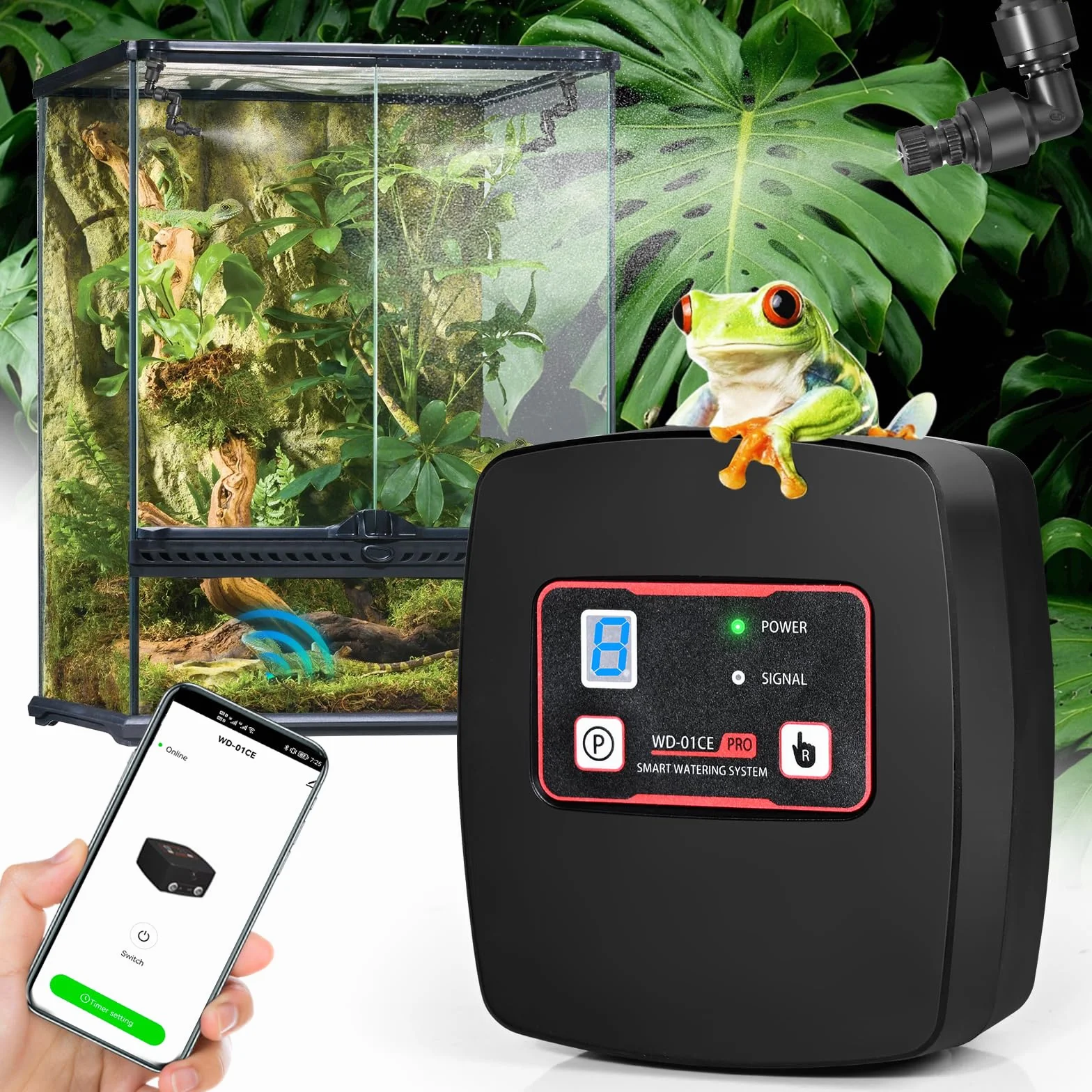 Inteligentny system nawadniania terrarium inteligentny system zraszania terrarium, nawilżacz powietrza z timerem i dyszami natryskowymi