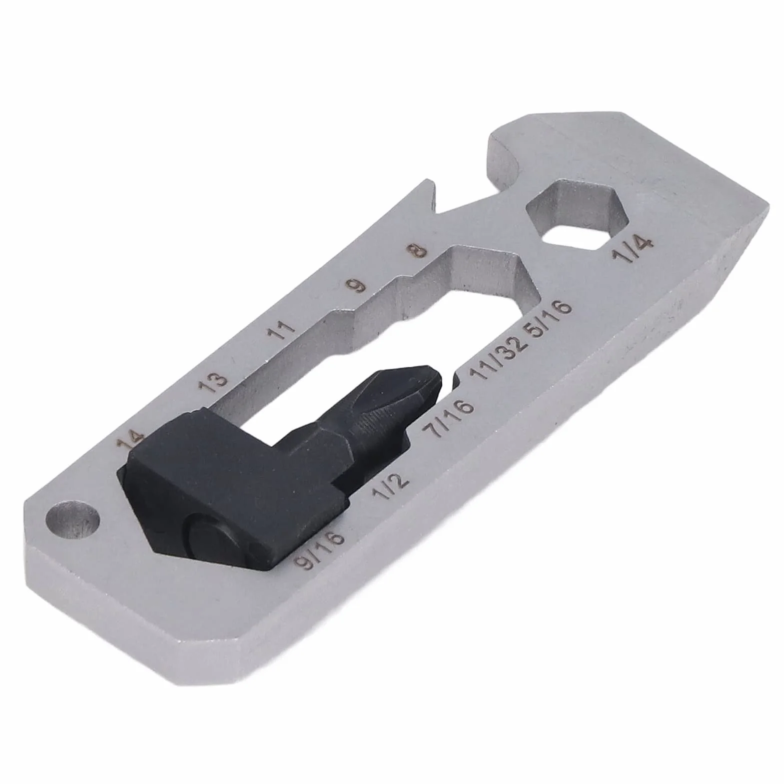 Narzędzie do Pęku Kluczy, Karta Multitool, Narzędzie Kieszonkowe 7 w 1, śrubokręt, Otwieracz do Butelek, Brelok do Kluczy, Linijka, Gwoździarka do Podróży na świeżym Powietrzu,