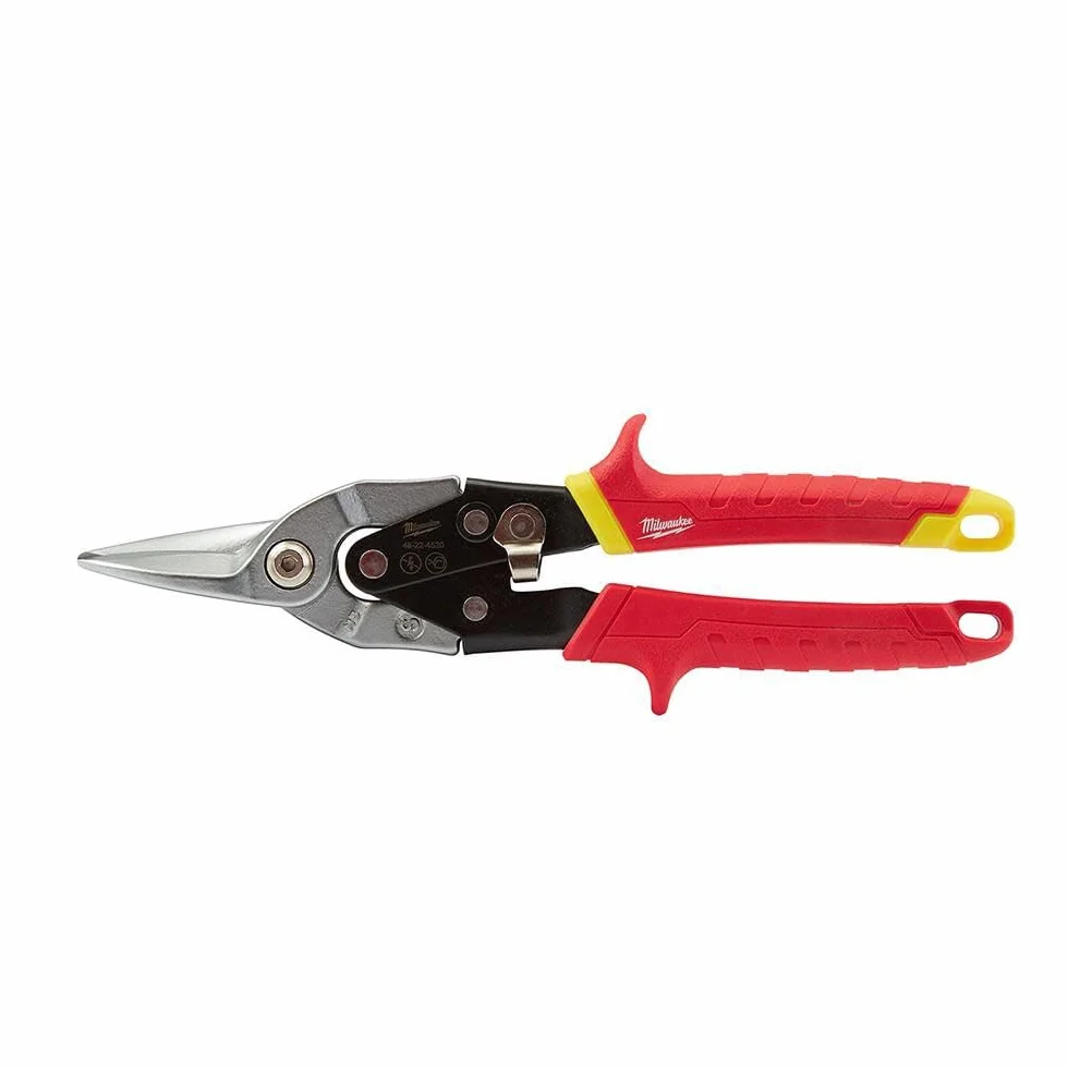 Milwaukee 48-22-4530 48224530-Metal Nożyczki do prostego lotnictwa, czerwony kolor