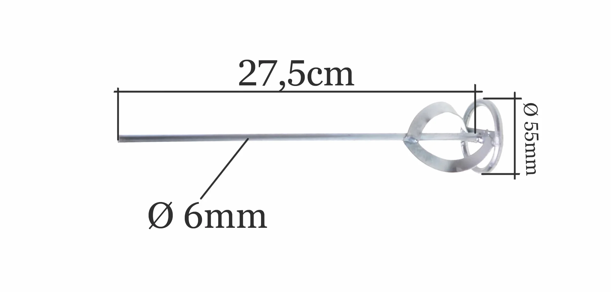 Mieszadło do farb mieszadło spiralne mieszadło 1 sztuka średnica 55 mm x 270 mm stal ocynkowana