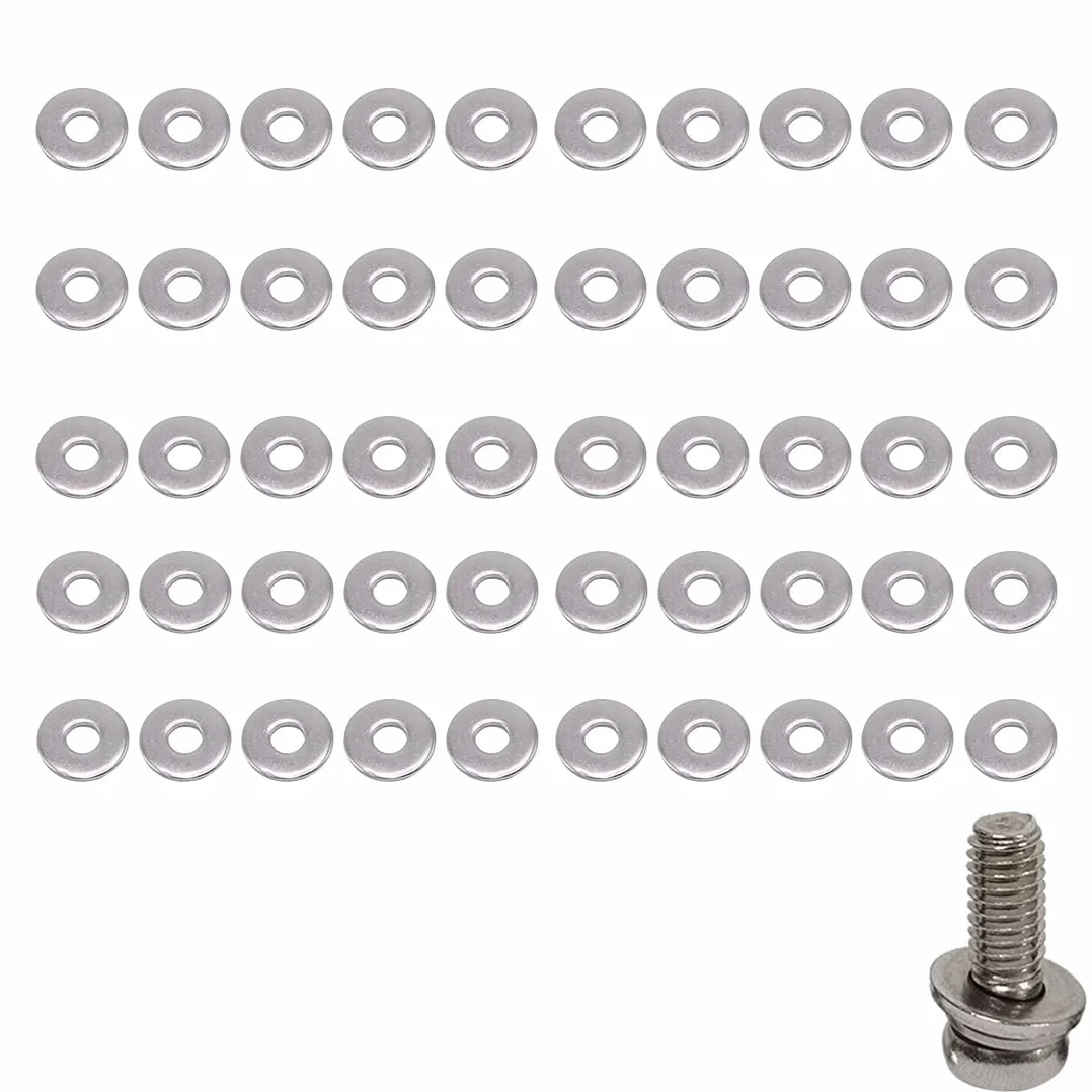 50 sztuk M6 podkładka ze stali nierdzewnej 304 szerokie płaskie podkładki 18 mm metalowe metryczne płaski błotnik duży element dystansowy do śrub