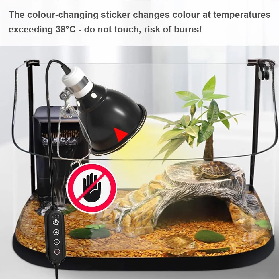 Lampa grzewcza dla gadów E27 200 W z timerem UVA/UVB/podczerwień do terrarium