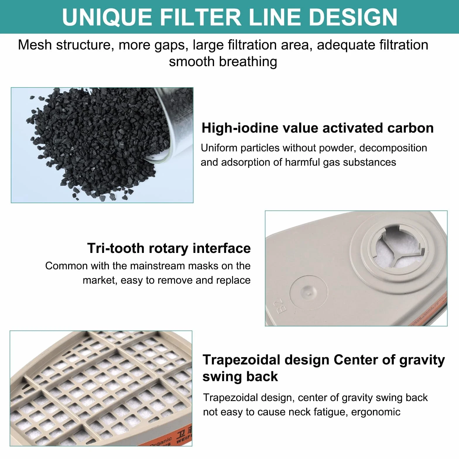 6001 zestaw filtrów do maski oddechowej, filtr przeciwko oparom organicznym, filtry bawełniane, 60 filtrów z bawełny filtrującej + 4 filtry i 4 zaślepki dla rzemieślników, majsterkowiczów, natrysków