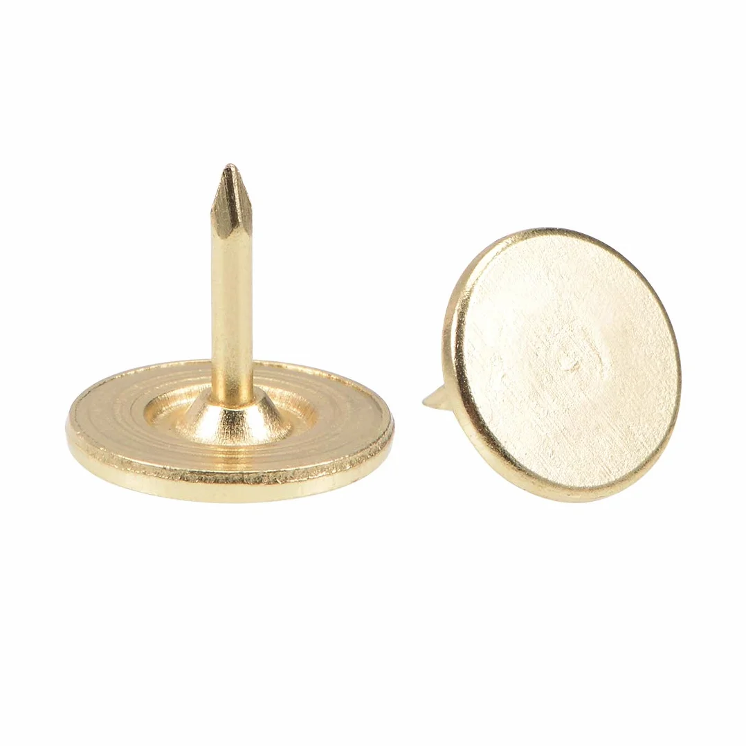sourcing map 50 szt. pinezki do tapicerki pinezki 11 mm x 10 mm piny złote odcienie