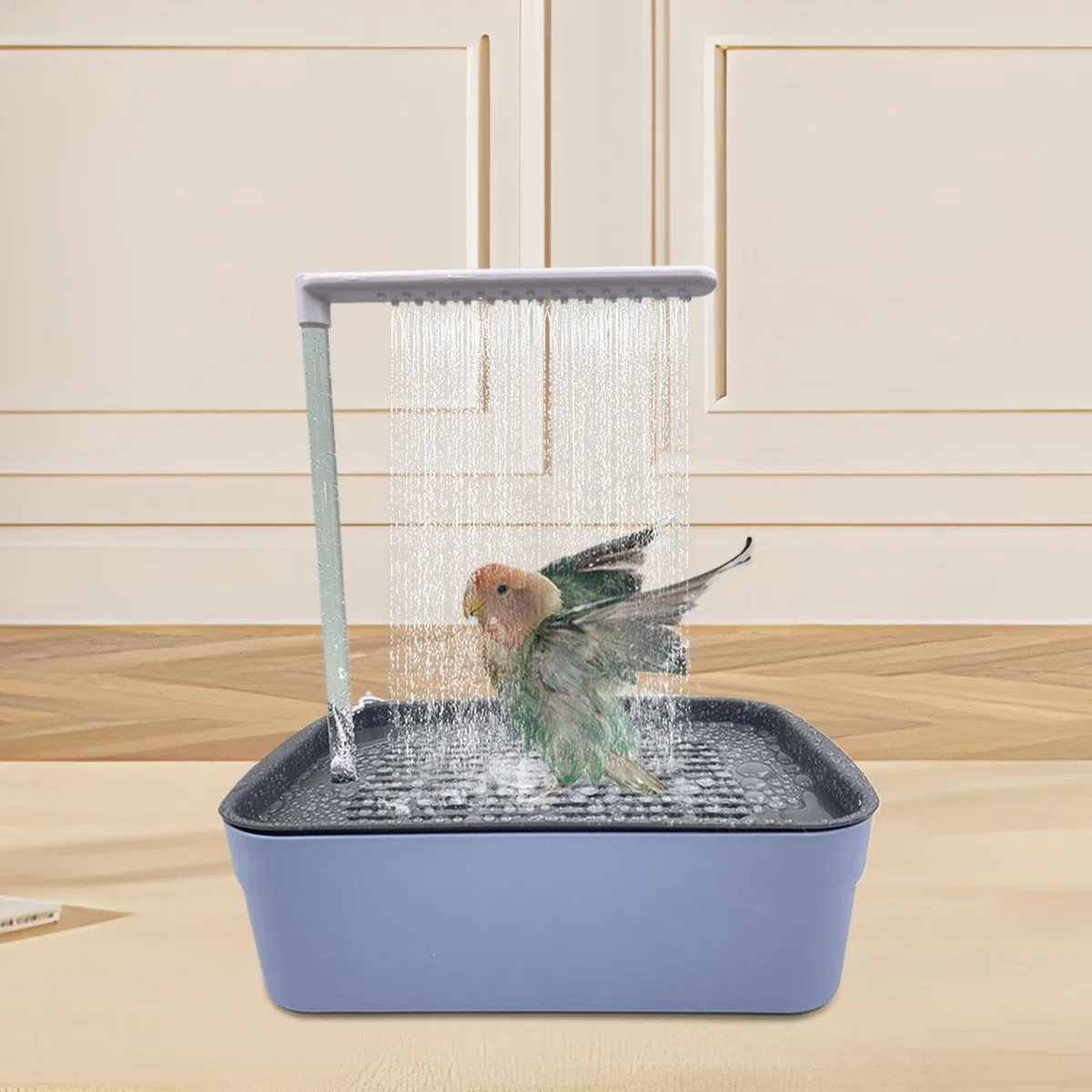 Automatyczna Wanna Dla Papug Z Prysznicem Parrot Shower Fountain With | Elektryczna Wanna Z USB I Fontanną Dla Małych I Średnich Konur Nimf Żako Nierozłączek