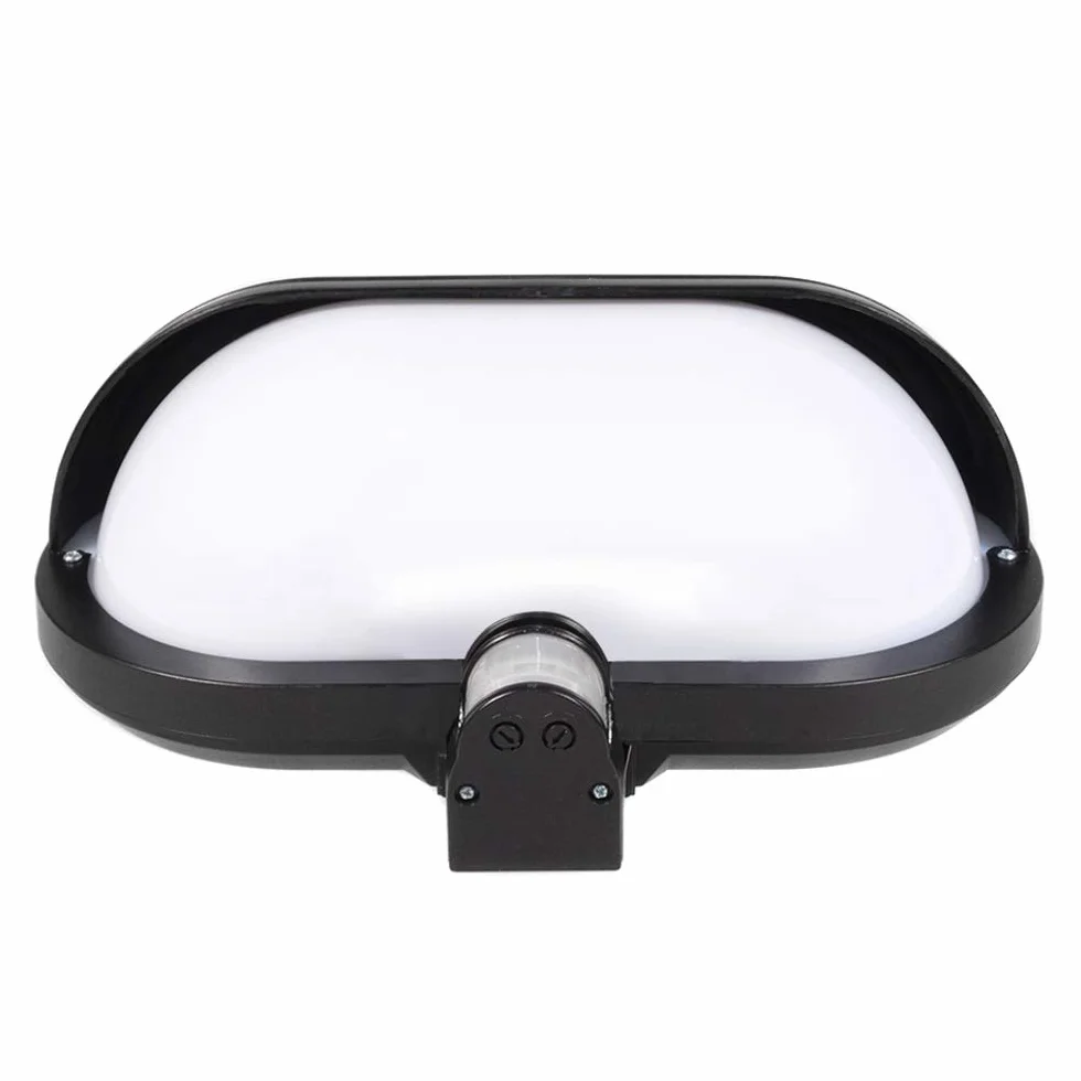 Maclean MCE33 PIR plafon ścienny z czujnikiem ruchu 60 W 180° czujnik ruchu uchwyt lampy E27 lampa ścienna czarna