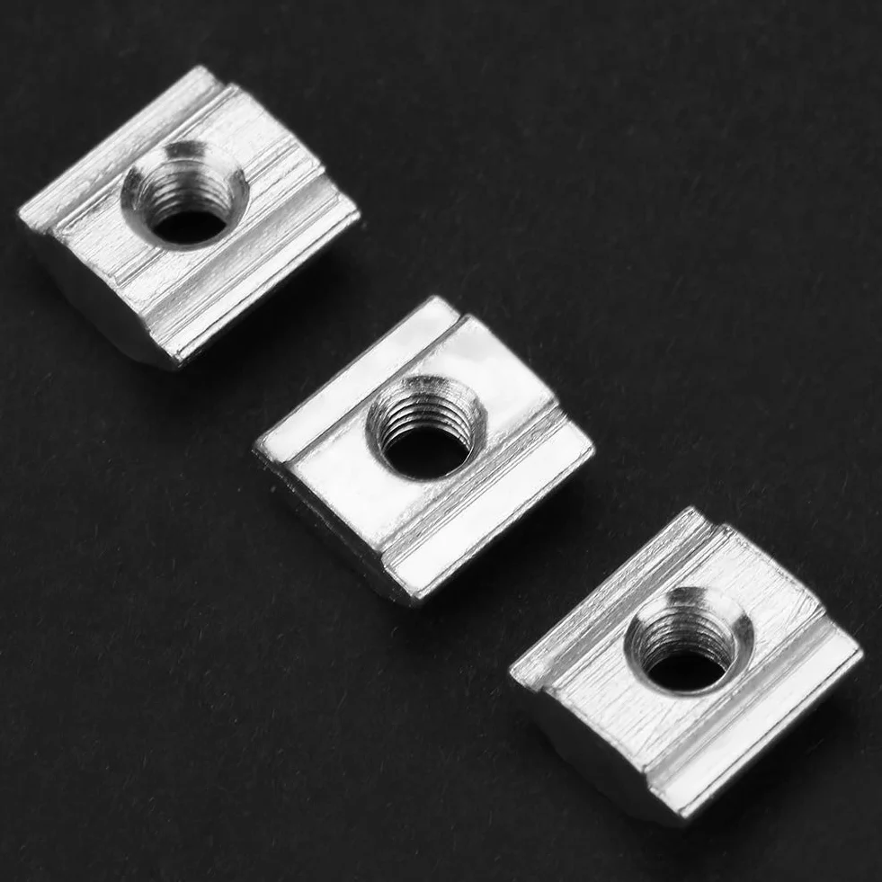 50 sztuk M3 T-Slot Tee T-Piece nakrętka ślizgowa ze stali węglowej do wytłaczania aluminium z profilem 2020 Sereis Slot 6mm