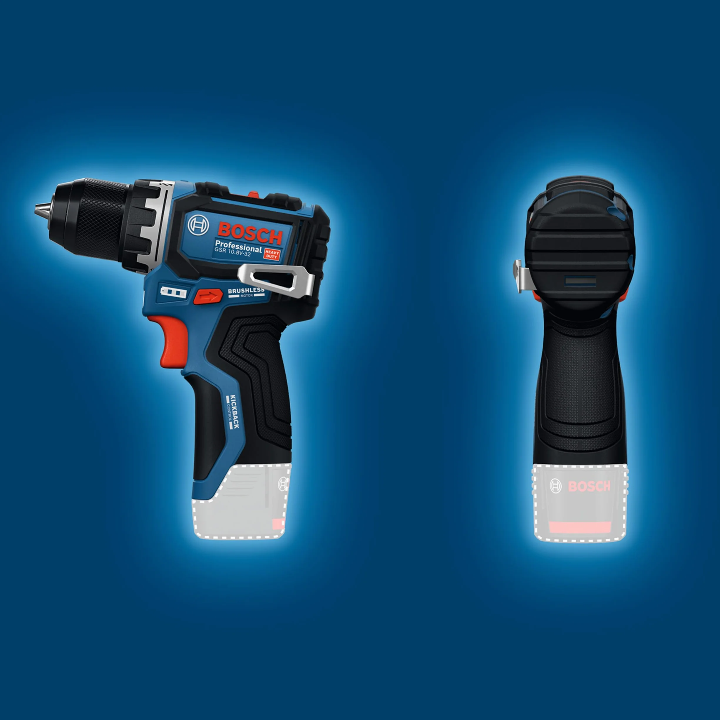 Bosch Professional 12V System Wiertarko-wkrętarka akumulatorowa GSR 12V-32 (Advanced KickBack Control, silnik bezszczotkowy, akumulator 2,0 Ah, ładowarka GAL 12V-20, torba narzędziowa)