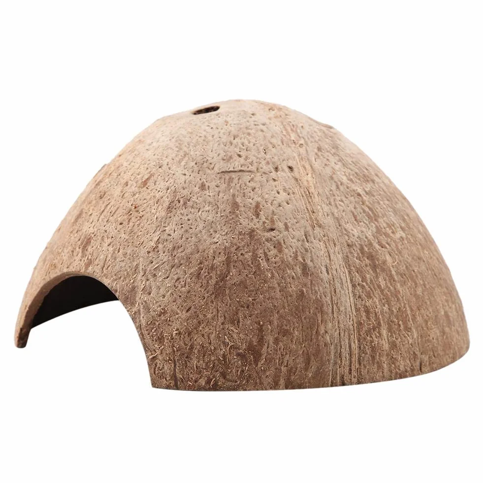 Domek dla gadów Żółw Naturalny Bezpieczny Domek z łupin orzecha kokosowego Domek dla żółwia Ochrona zwierząt Dekoracje akwariowe dla małych jaszczurek Pająki Ryby Gady Płazy Ukryj