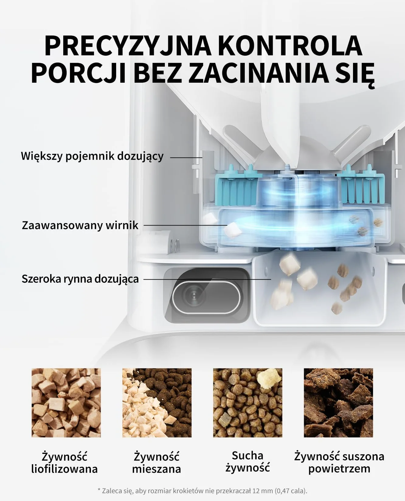 PETKIT Automatyczny Dozownik Karmy dla Kota z Kamerą, 5L Podwójny Lejek Automatyczny Karmnik dla Kotów/Psów, 1080P HD, Funkcja AI, 2.4G WiFi, Dwukierunkowe Audio, APP, Miska ze Stali Nierdzewnej