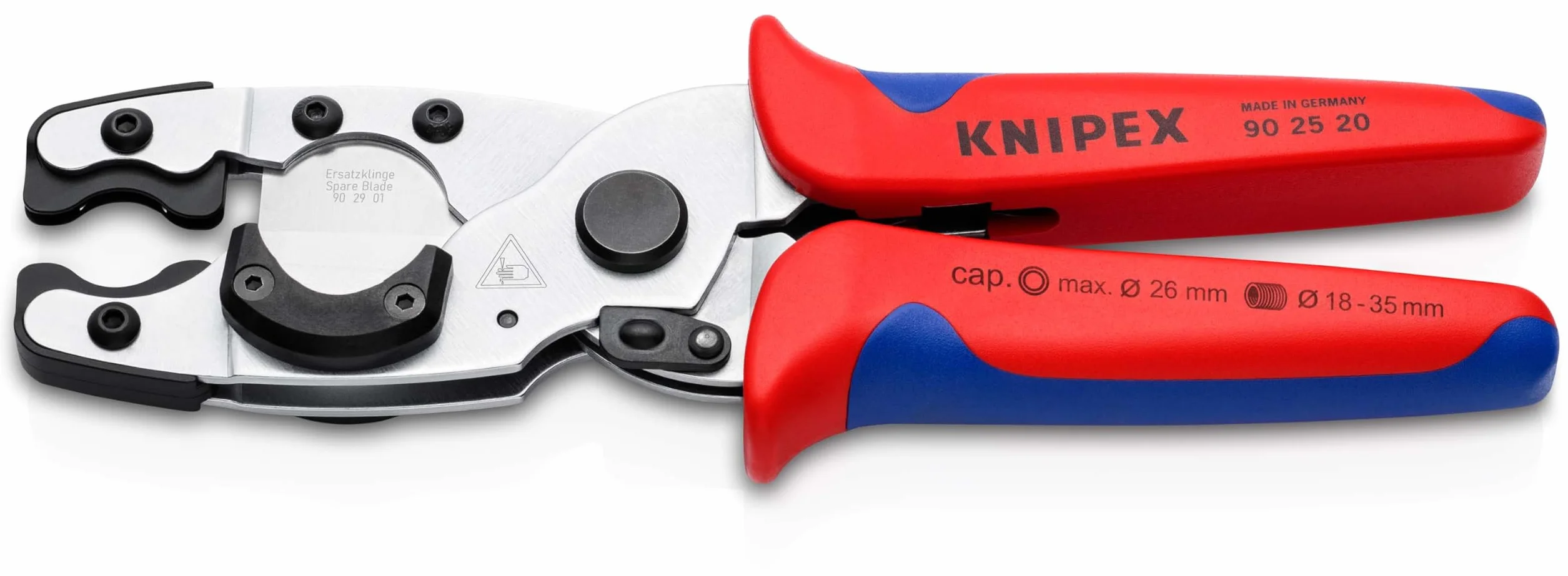 KNIPEX Obcinak do rur kompozytowych i ochronnych chromowany z osłonkami wielokomponentowymi 210 mm, 90 25 20