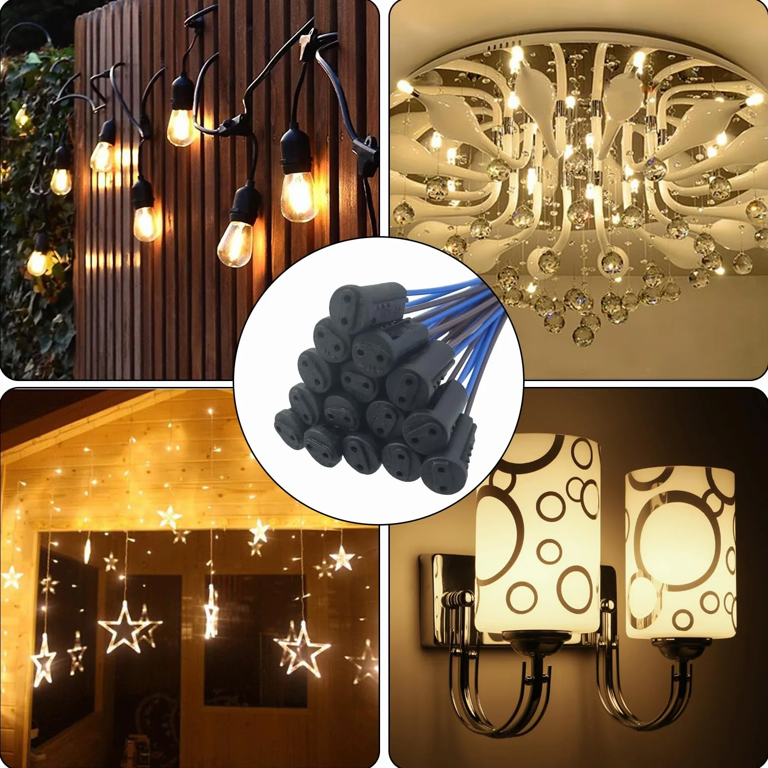 Ymwave 20 sztuk gniazda złącza przewodu G4, uchwyt lampy G4, 20 cm, gniazda lampy do halogenowego żarowego LED