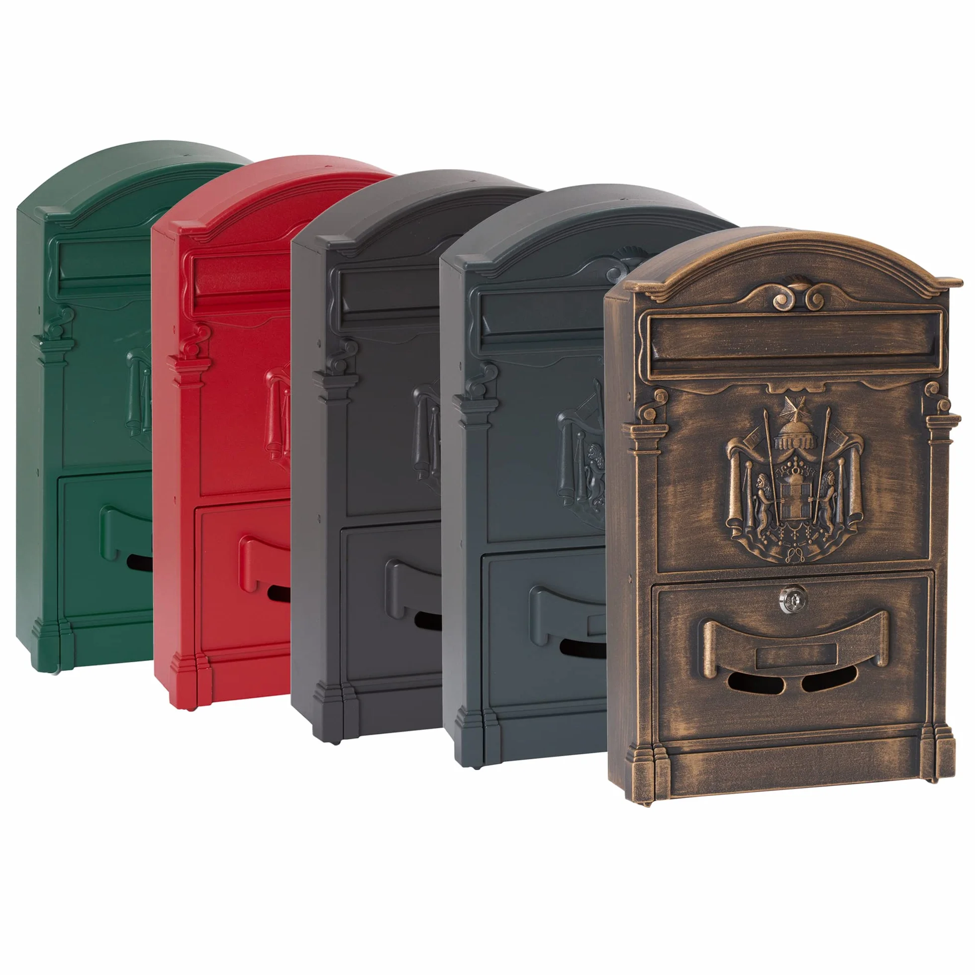 ARREGUI Residencia D-2151/N indywidualna skrzynka na listy z aliminium w klasycznym stylu, rozmiar M (DIN A4), czarna, 42 x 26 x 9 cm