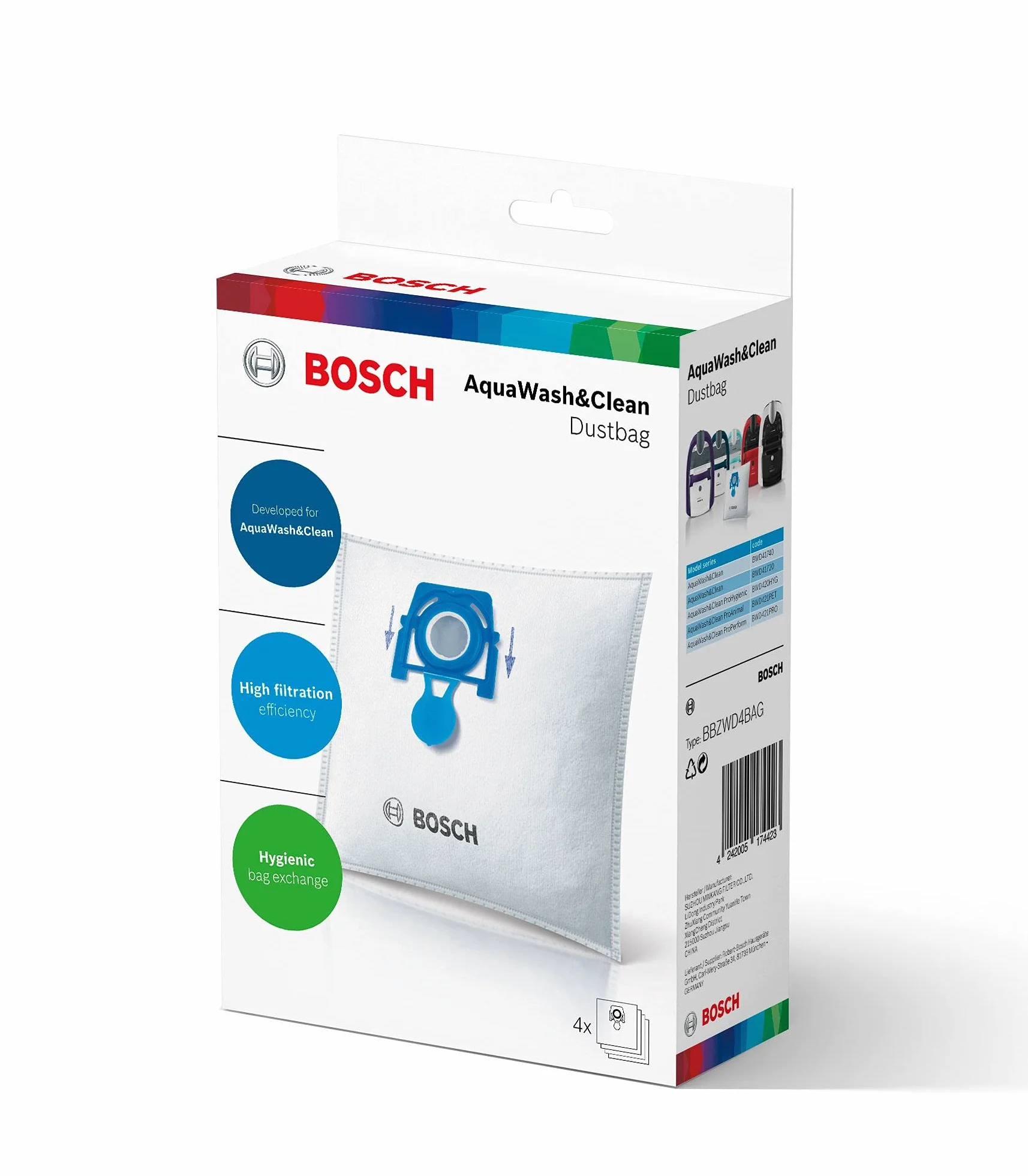 Bosch BBZWD4BAG, Dust Bag, Biała
