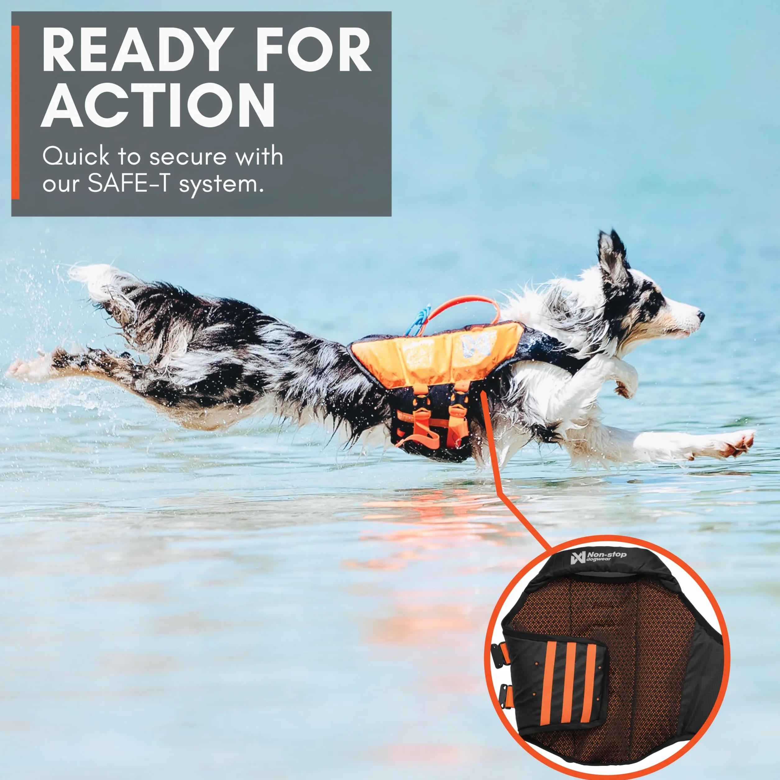 Non-stop Dogwear Kamizelka ratunkowa Protector (czarny/pomarańczowy, 2)