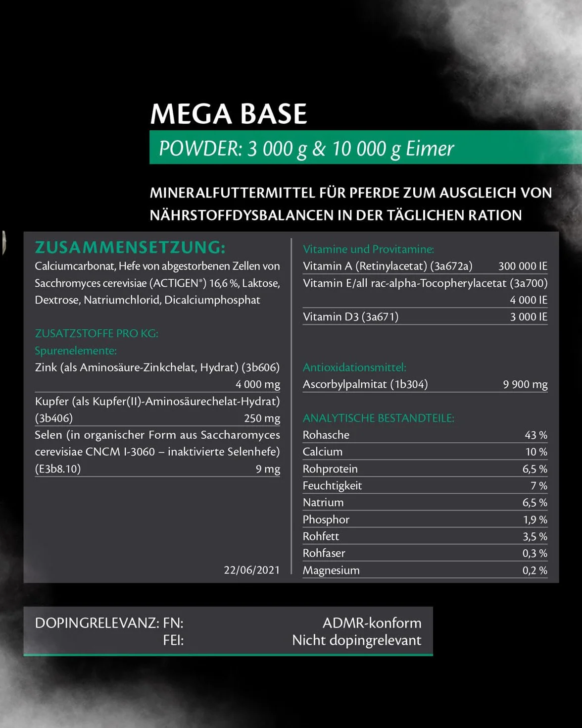 EQUISTRO® Mega Base | karma uzupełniająca dla koni | wysokiej jakości karma mineralna wspomagająca ssanie zapotrzebowania na składniki odżywcze | 3 kg