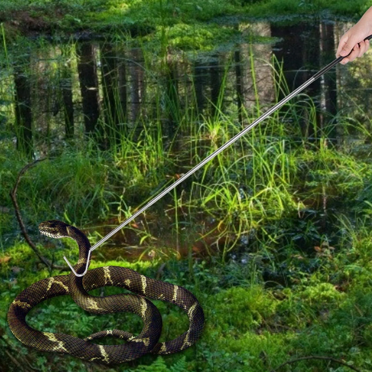 HEEPDD Snake Capture Hook, składany hak wężowy z możliwością rozszerzenia teleskopowego Capture Hook Snake Handling Tool (100 cm)