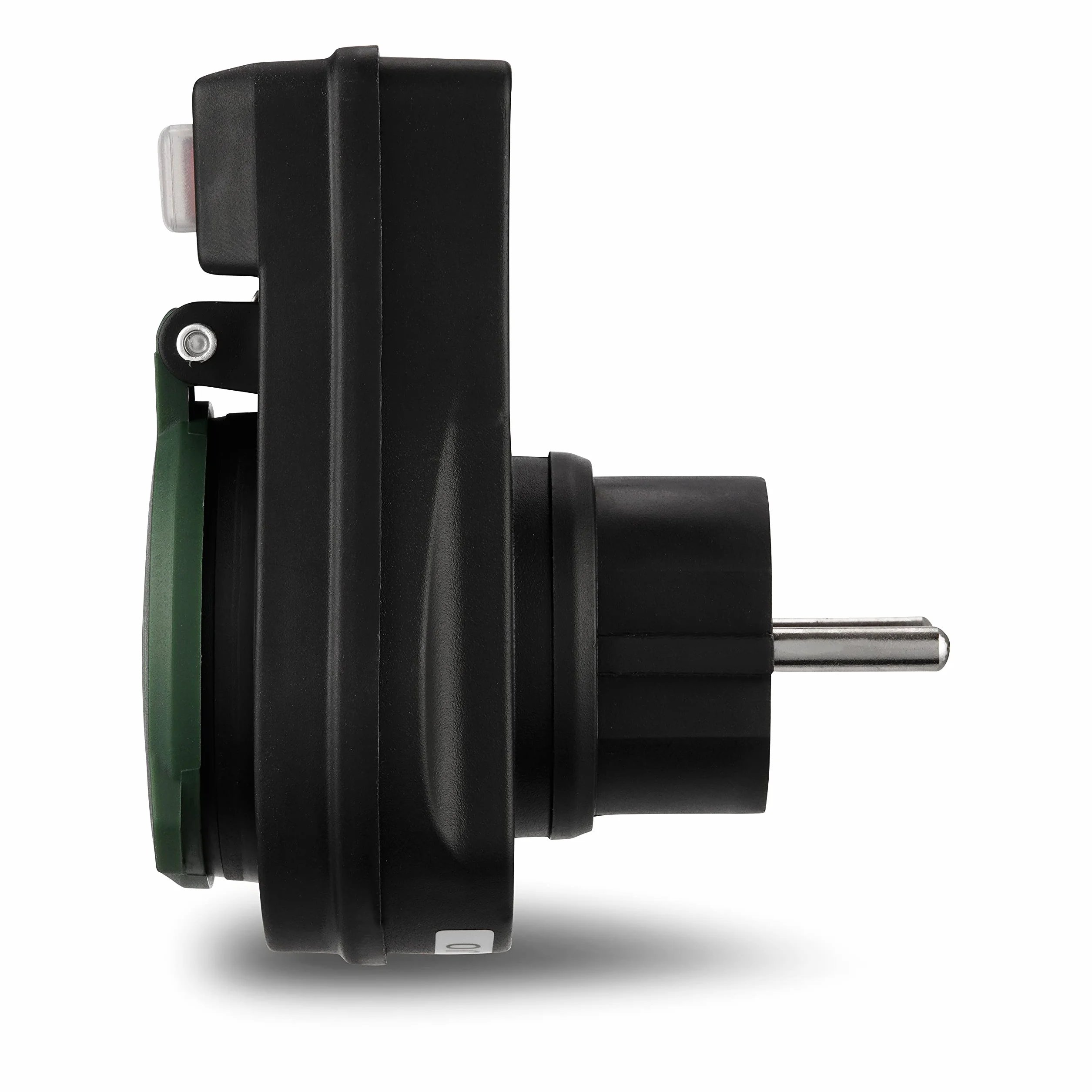 REV Adapter gniazda wtykowego – adapter do gniazdka IP44, z podświetlanym przełącznikiem, 3680 W, czarny